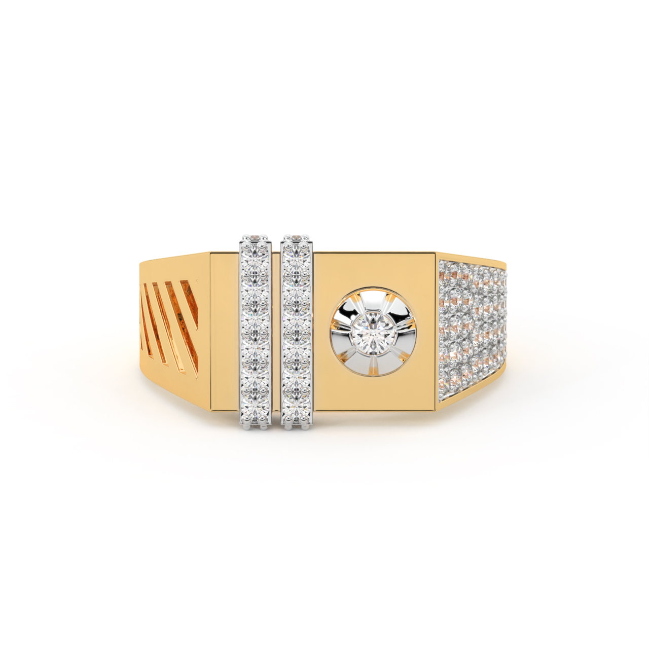 Mens Modern Classic 14K White Gold 2.0 Ct White Sapphire Diamond Designer  Wedding Ring R338M-14KWGDWS | ClassicEngagementRing.com