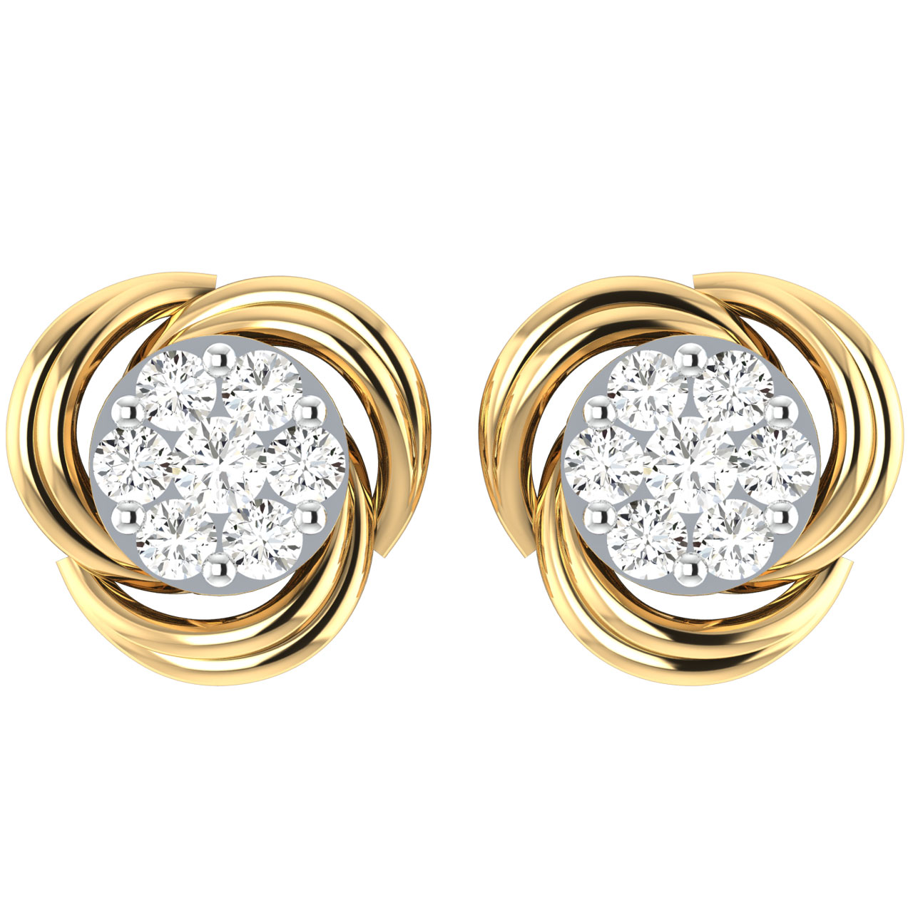 Takane	 Round Diamond Stud Earrings