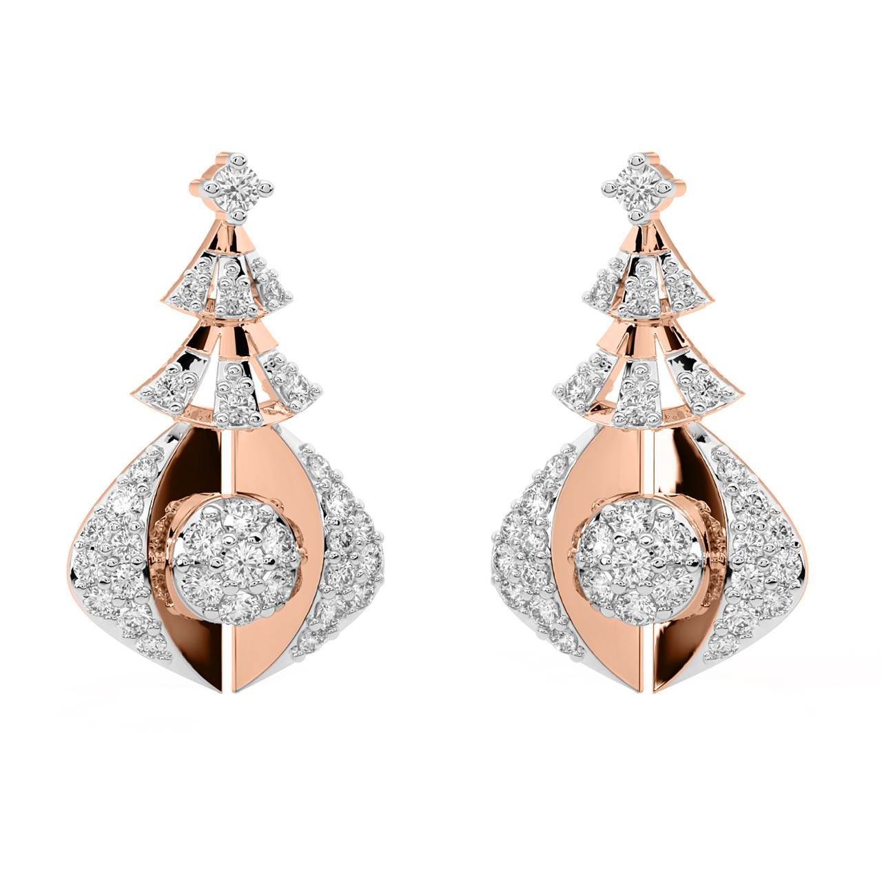 Tommy Round Diamond Stud Earrings