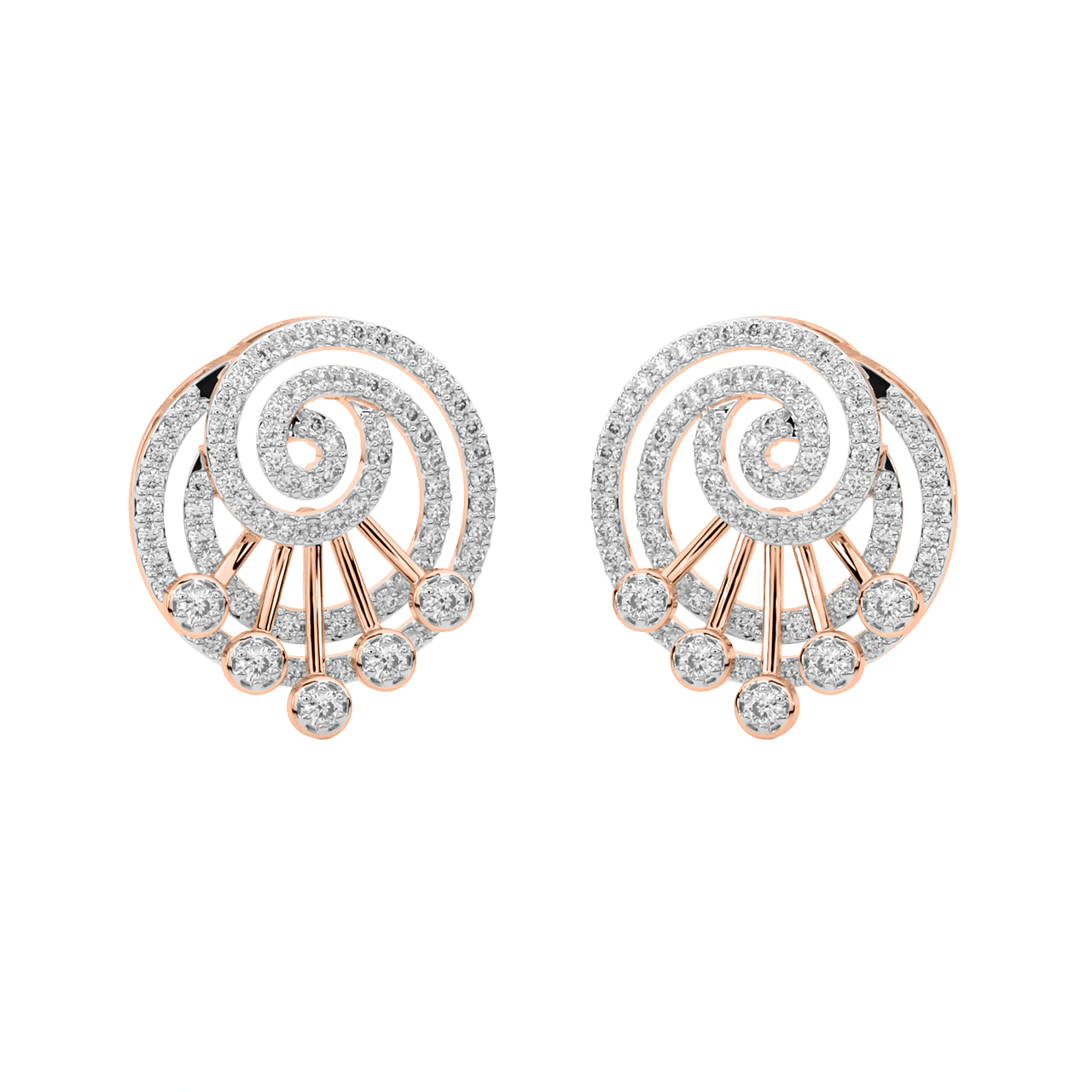 Celine Round Diamond Stud Earrings