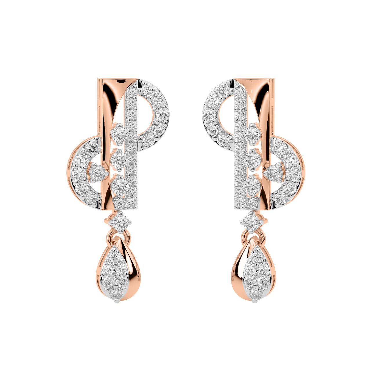 Arlo Round Diamond Dangler Earrings