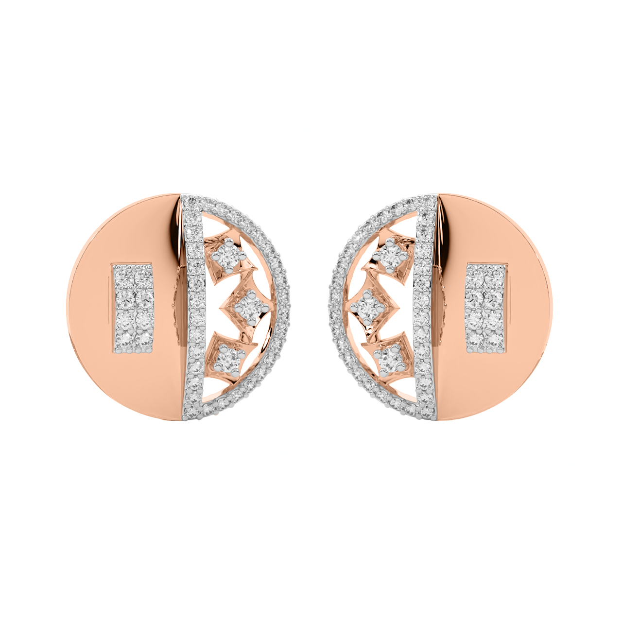 Dooley Round Diamond Stud Earrings