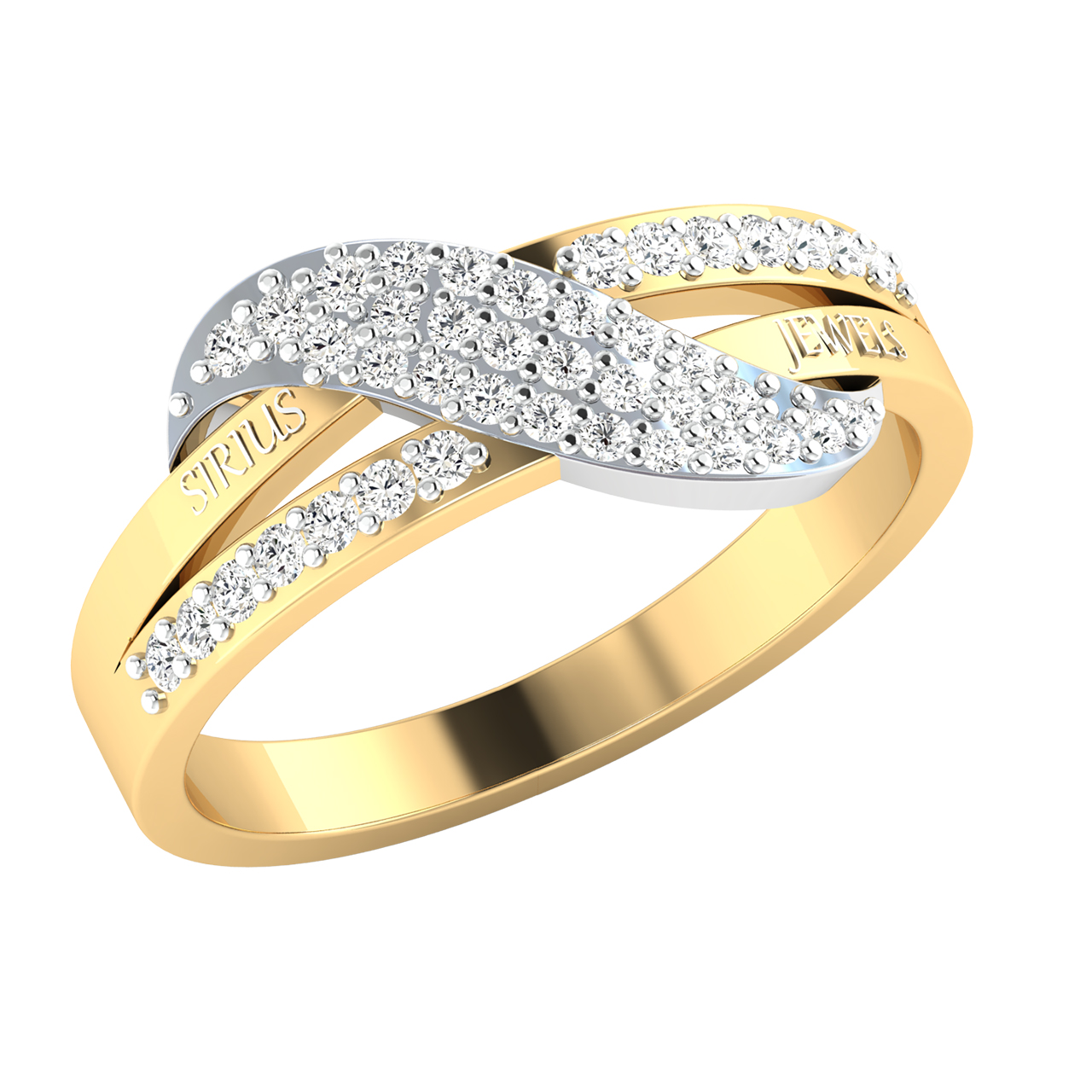 Glided Embrace Name Engraved Gold Couple Rings