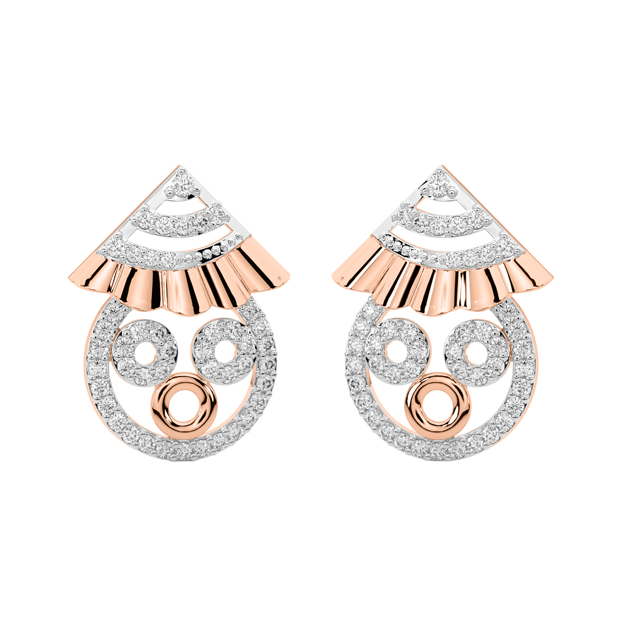 Tajsa Round Diamond Stud Earrings