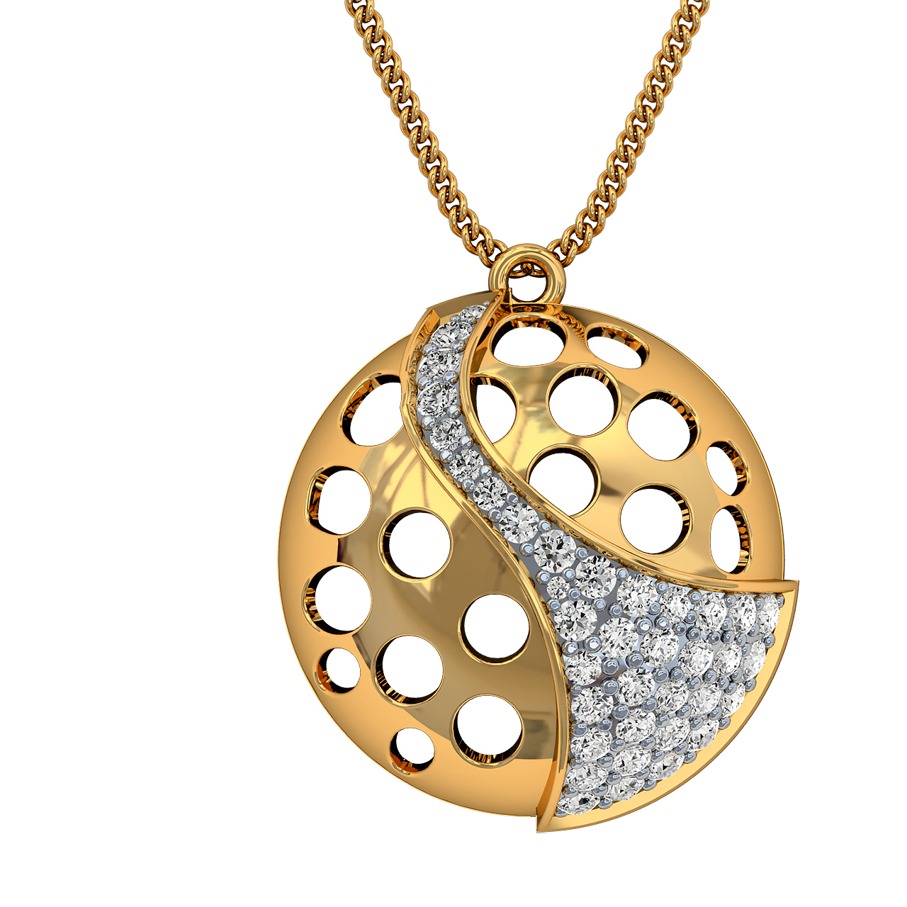 Nia Round Diamond Office Wear Pendant