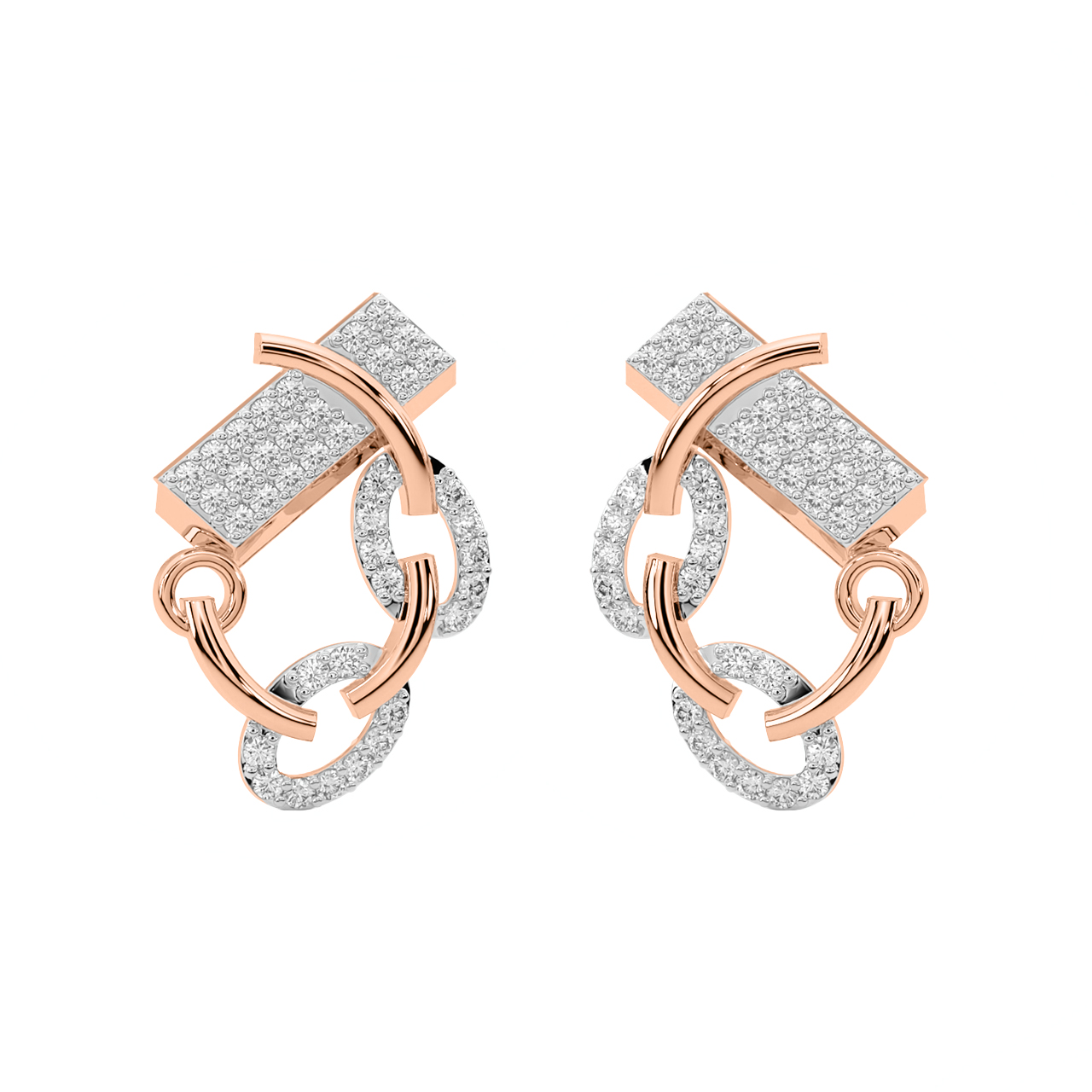 Shian Round Diamond Stud Earrings