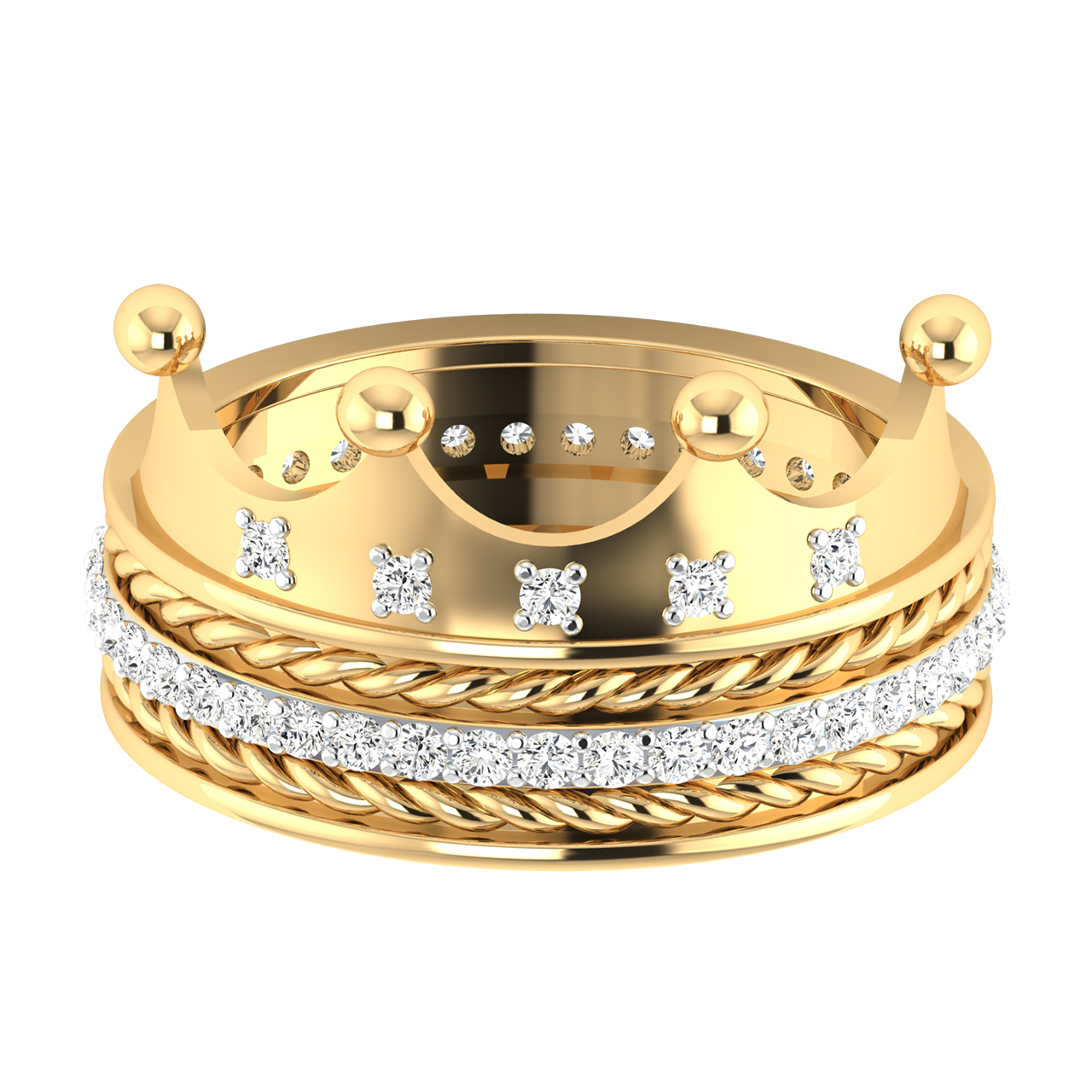 Stylish Royal Crown Gold Plated Ring Amazing AD Crown Inspiired Ring for  Women for Girls