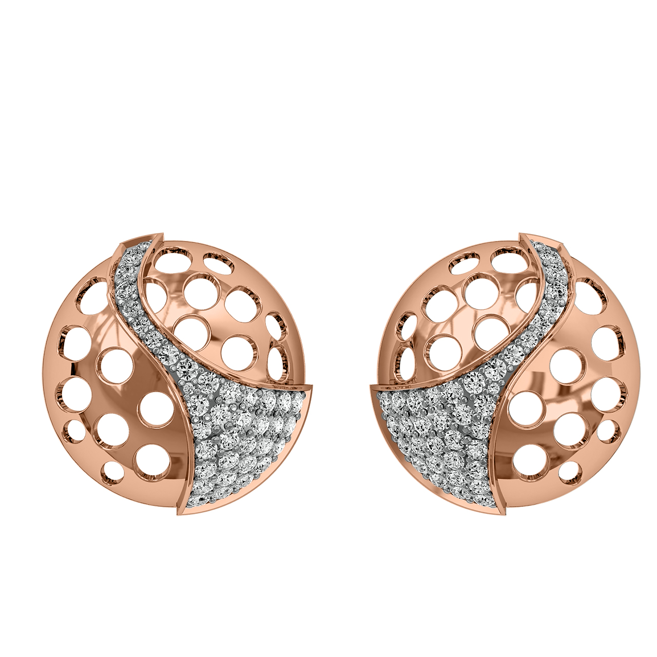 Emma Round Diamond Stud Earrings