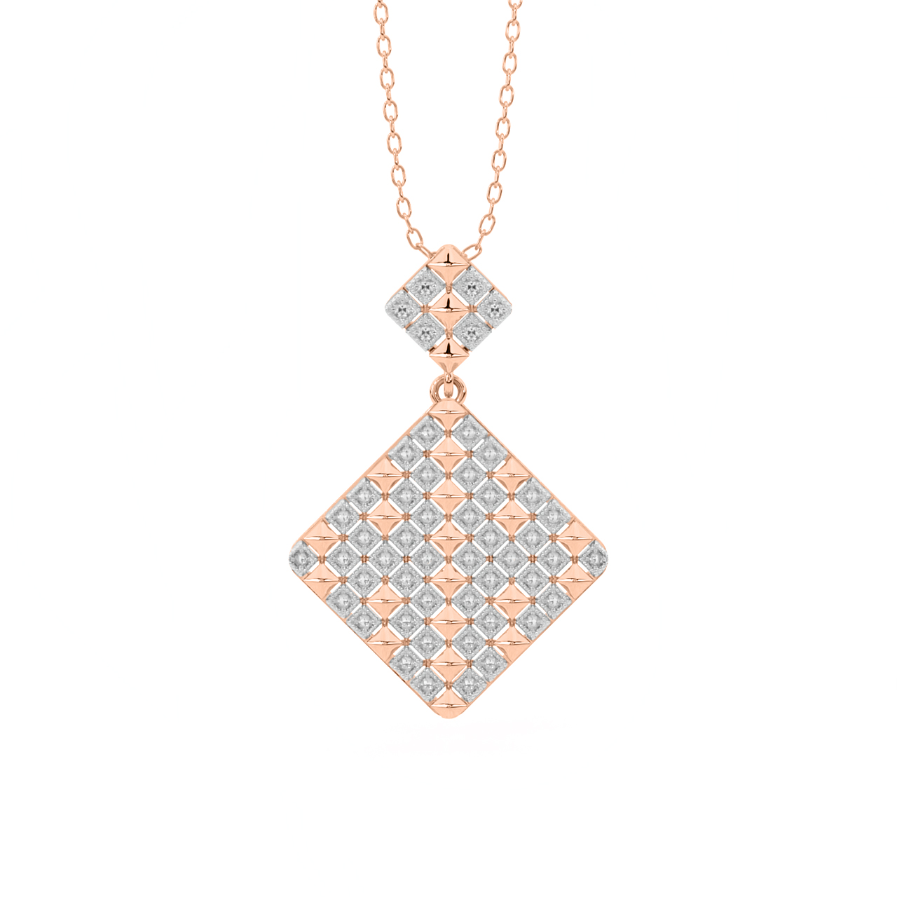 Golden Square Diamond Pendant