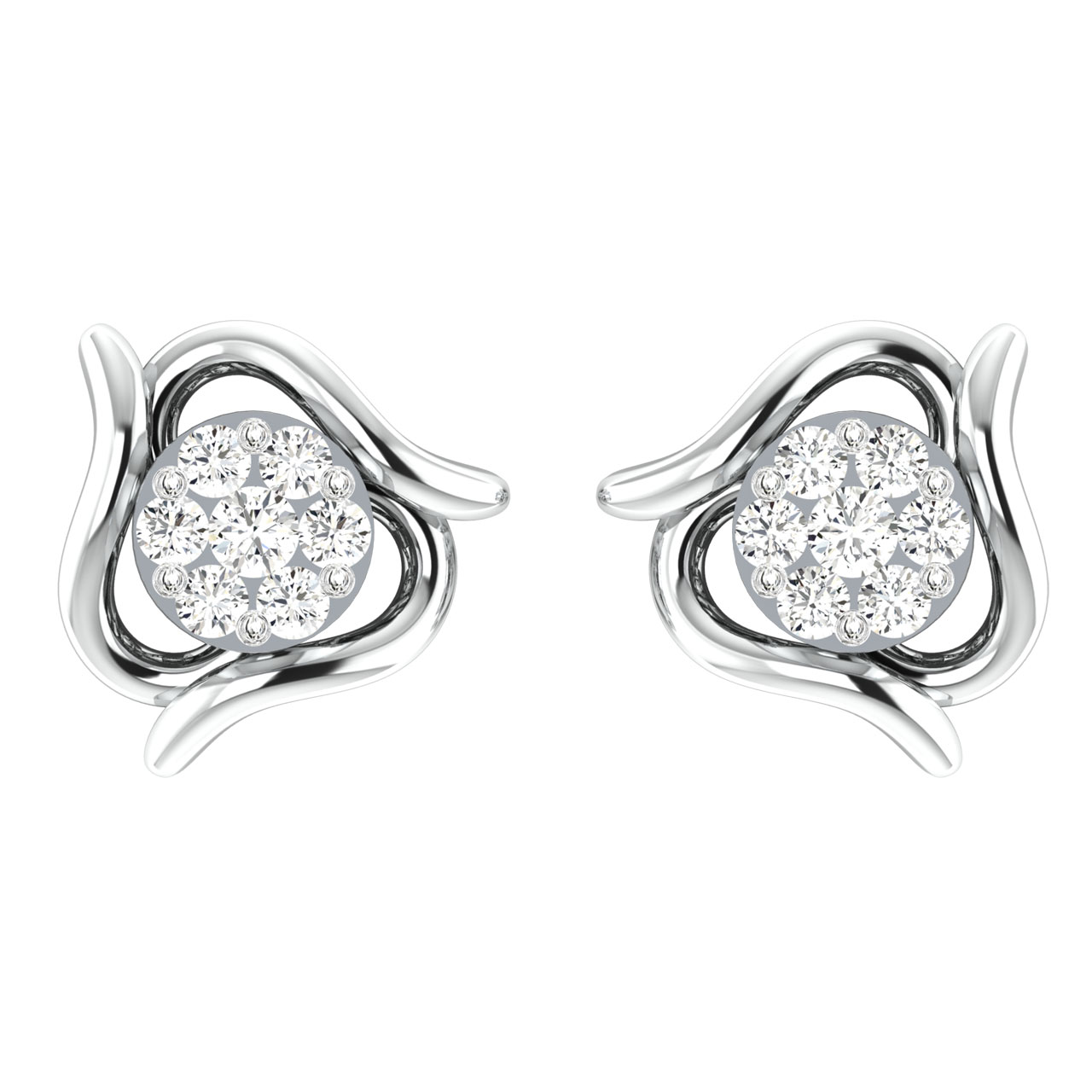 Gin Round Diamond Stud Earrings