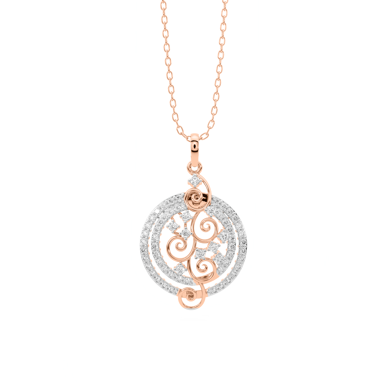 Ripple Round Diamond Pendant