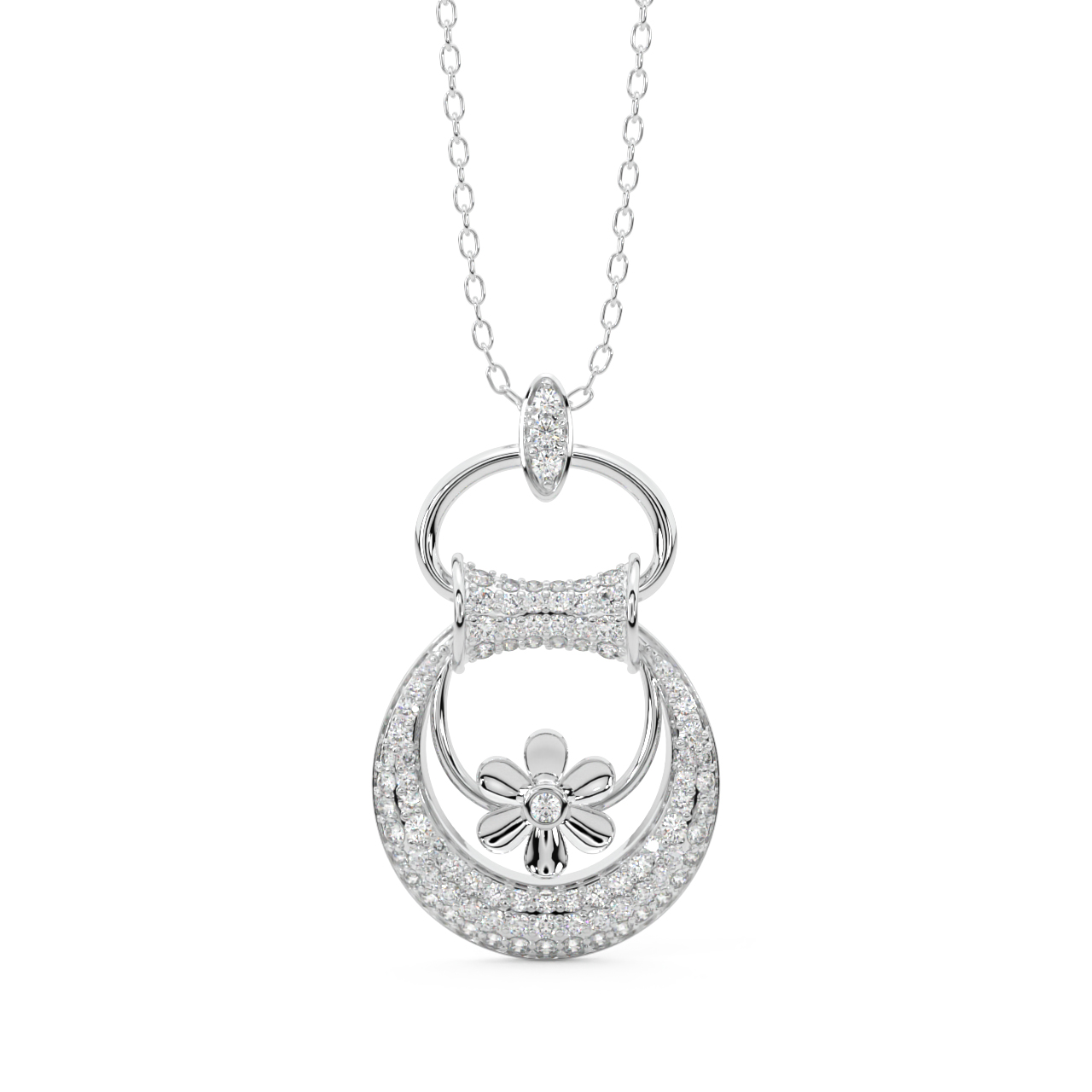 The Spherical Flower Diamond Pendant