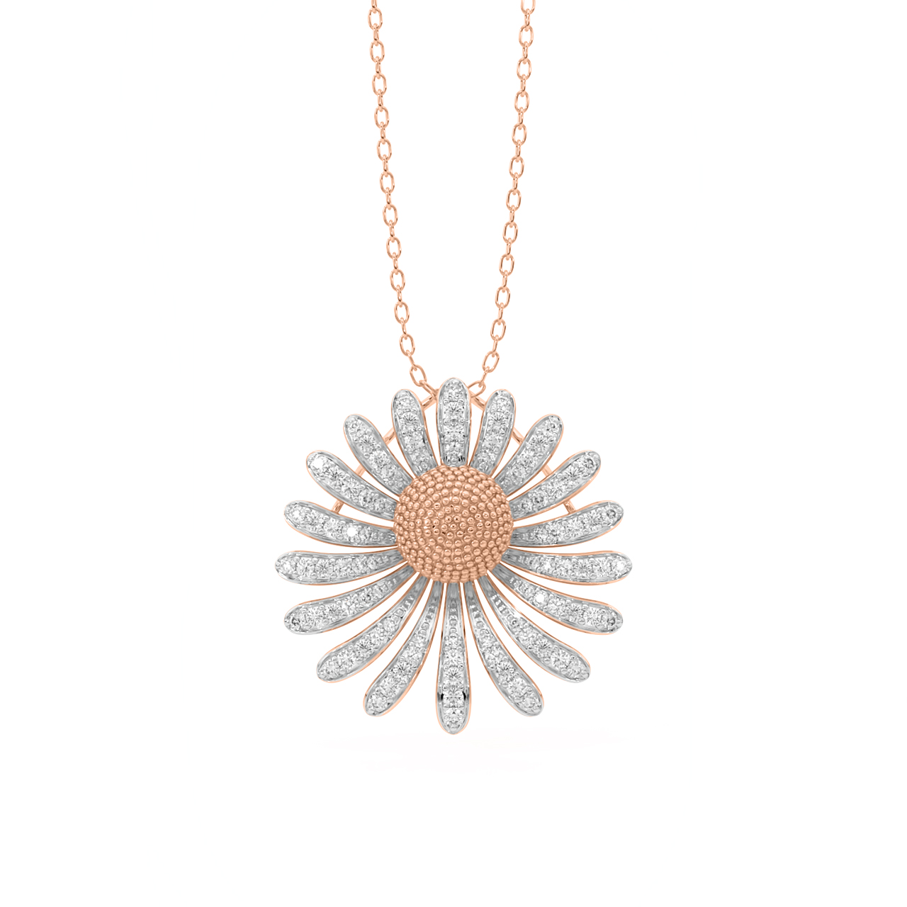 Golden Sunflower Diamond Pendant