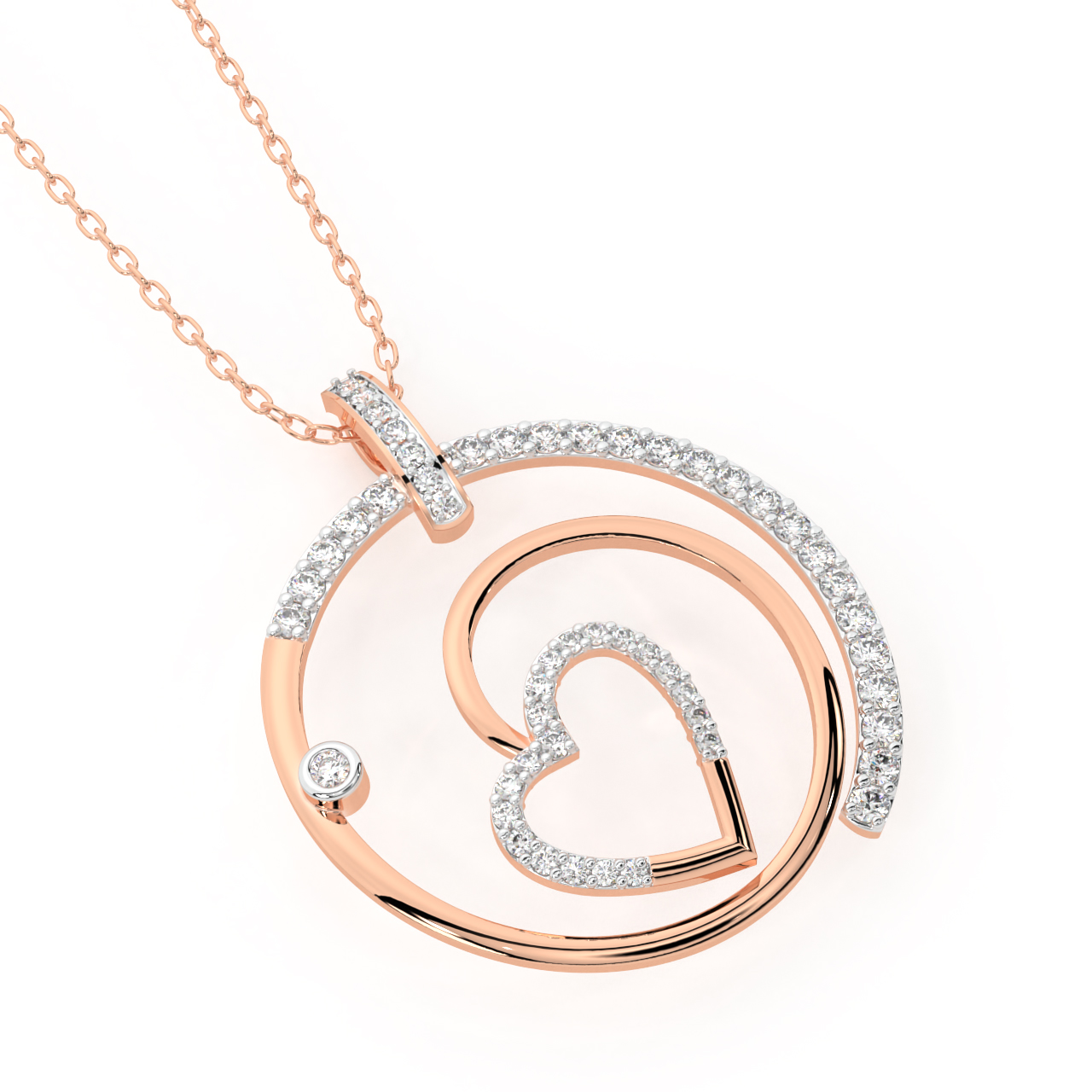 The Spherical Heart Diamond Pendant