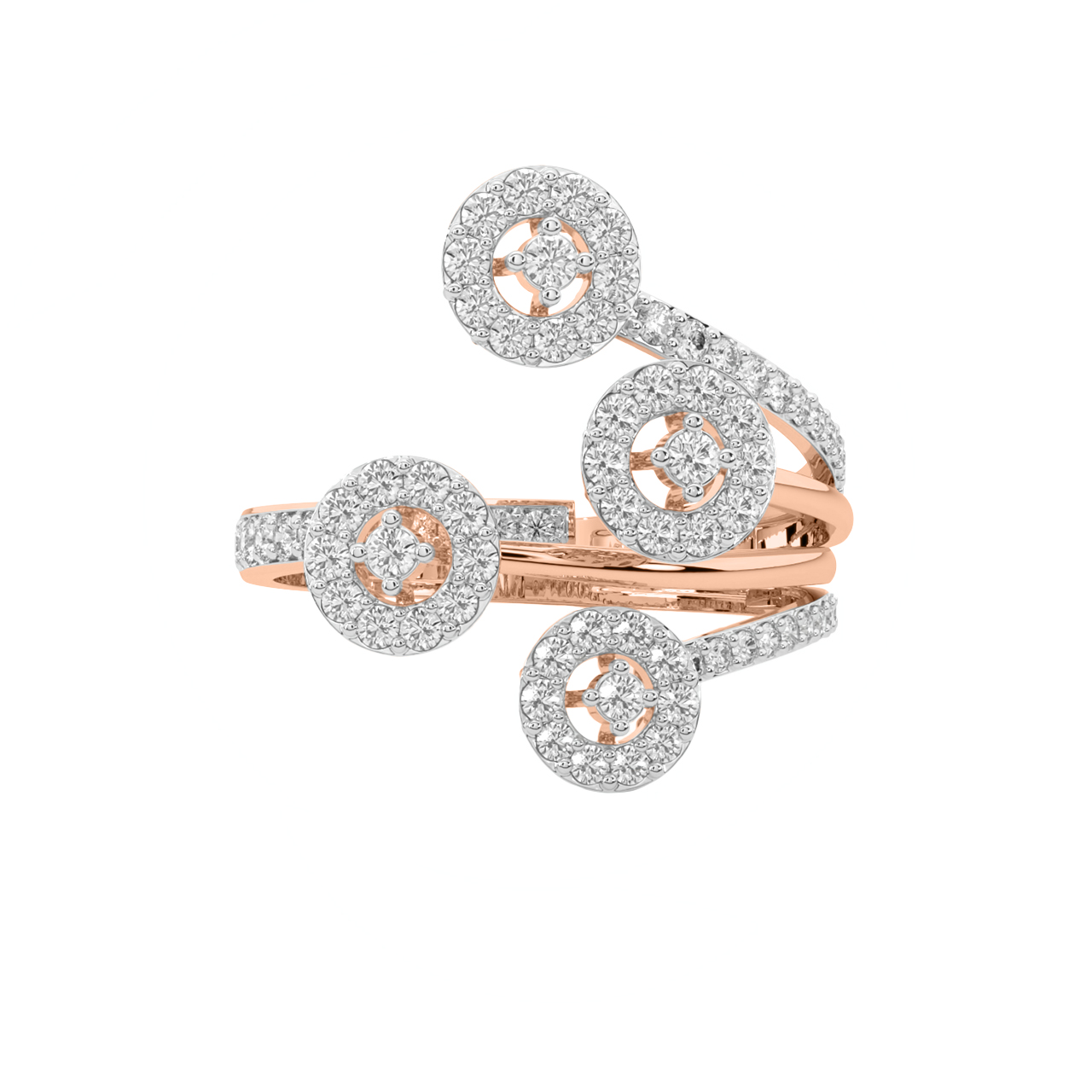 Quad Circle Design Diamond Ring