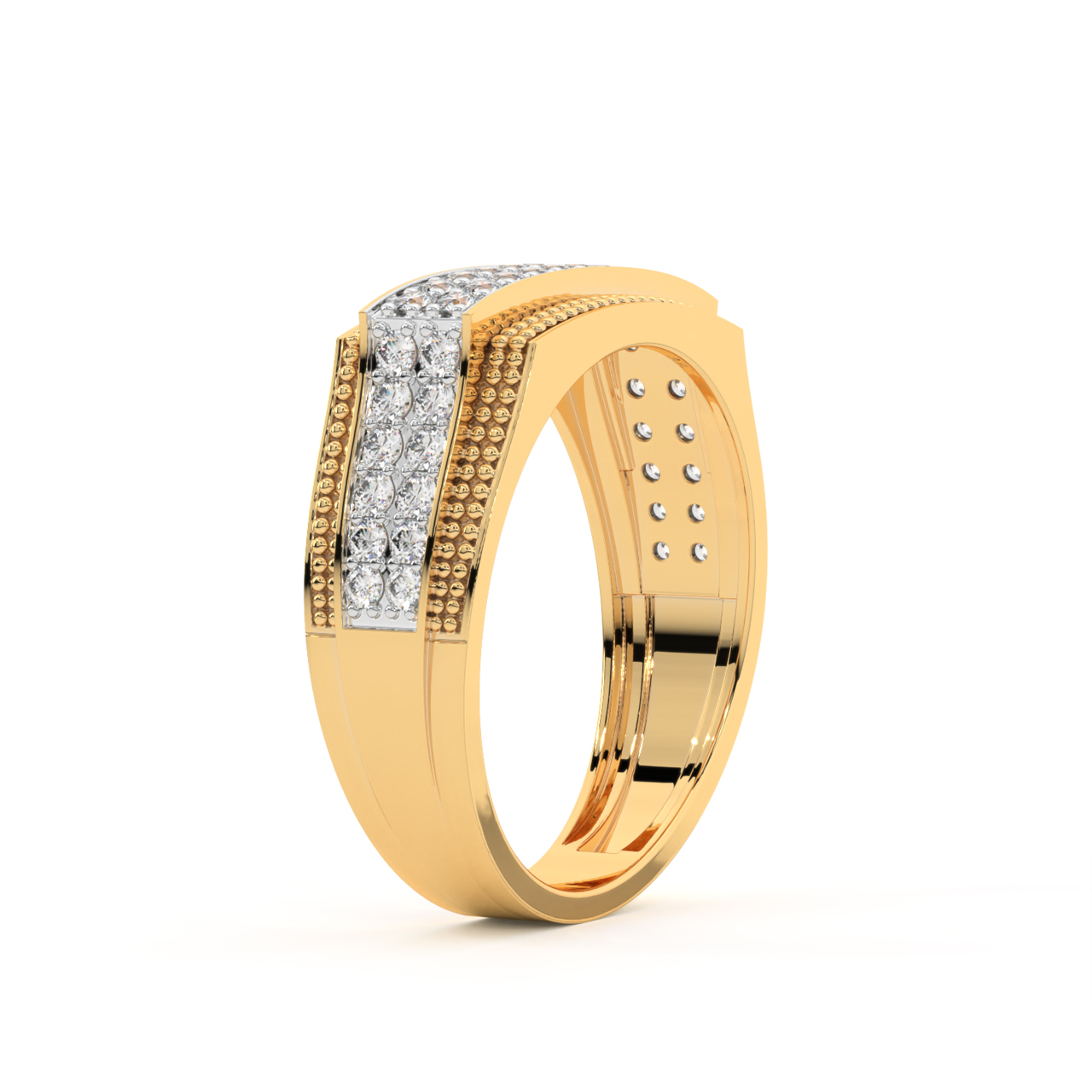 Geometric Diamond Ring For Men