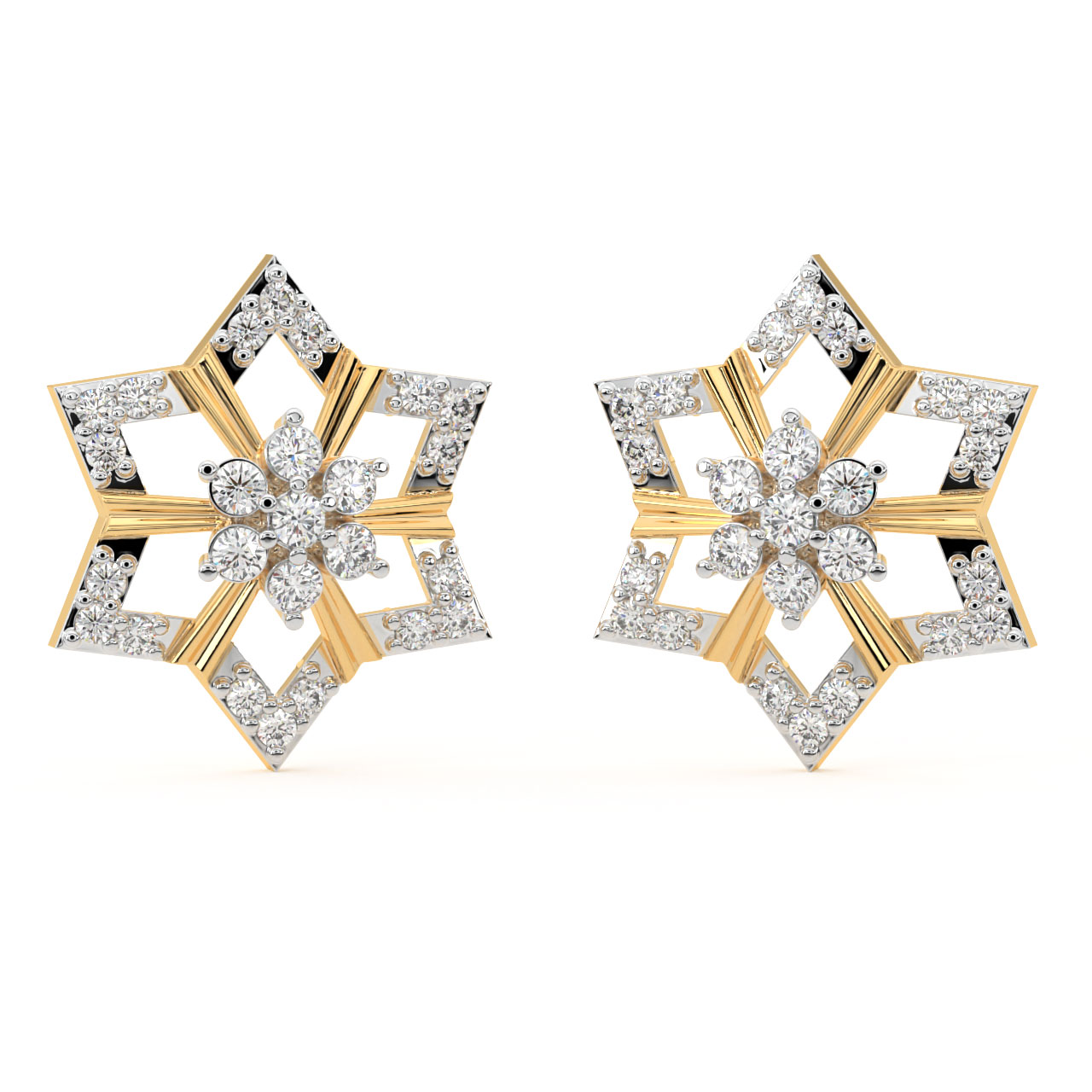 Midori Round Diamond Stud Earrings