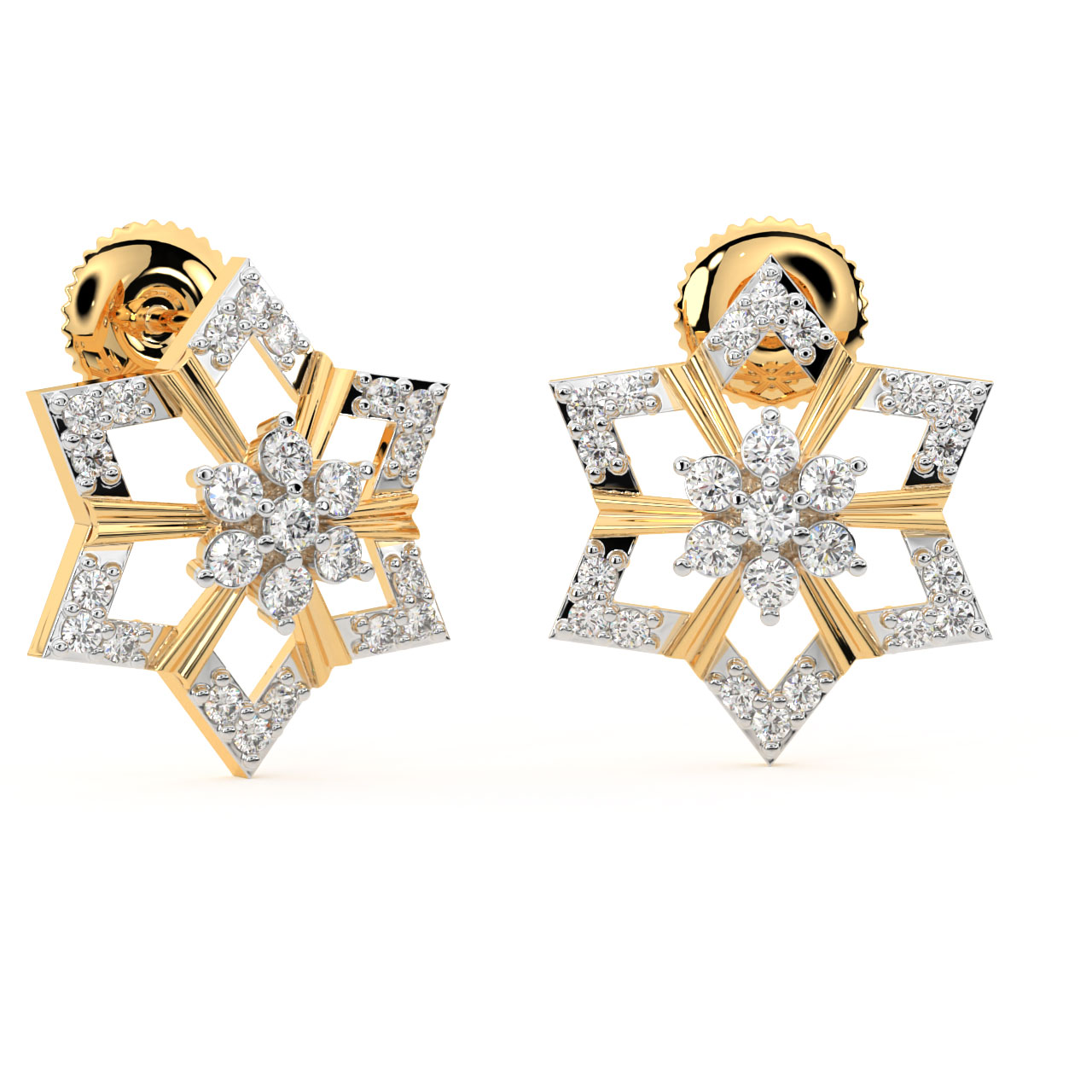 Midori Round Diamond Stud Earrings