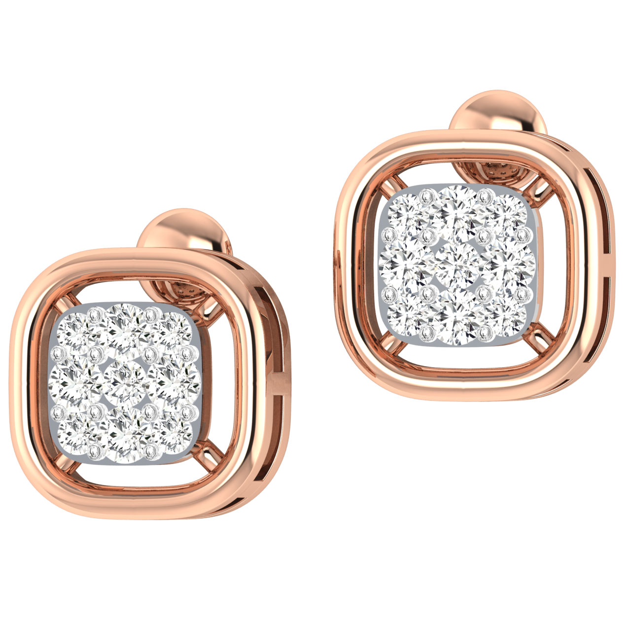 Joben Round Diamond Stud Earrings