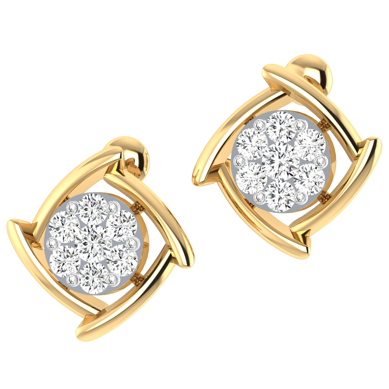 Kano Round Diamond Stud Earrings