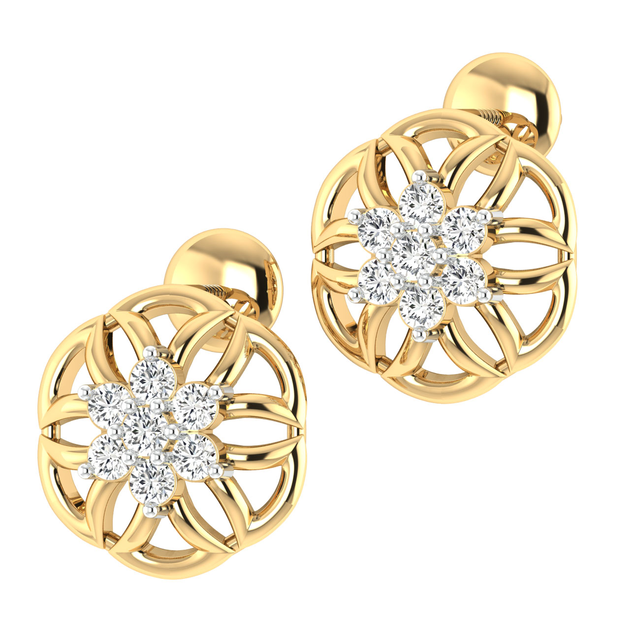 Aaliyah Round Diamond Stud Earring