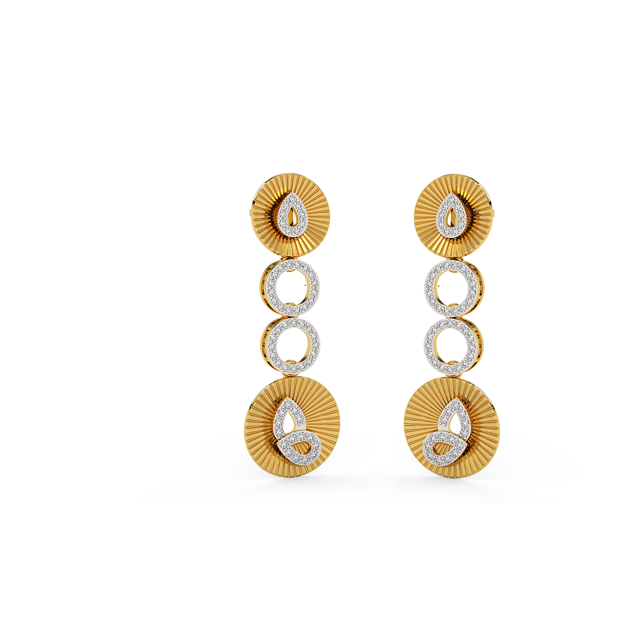Layered Design Diamond Earrings