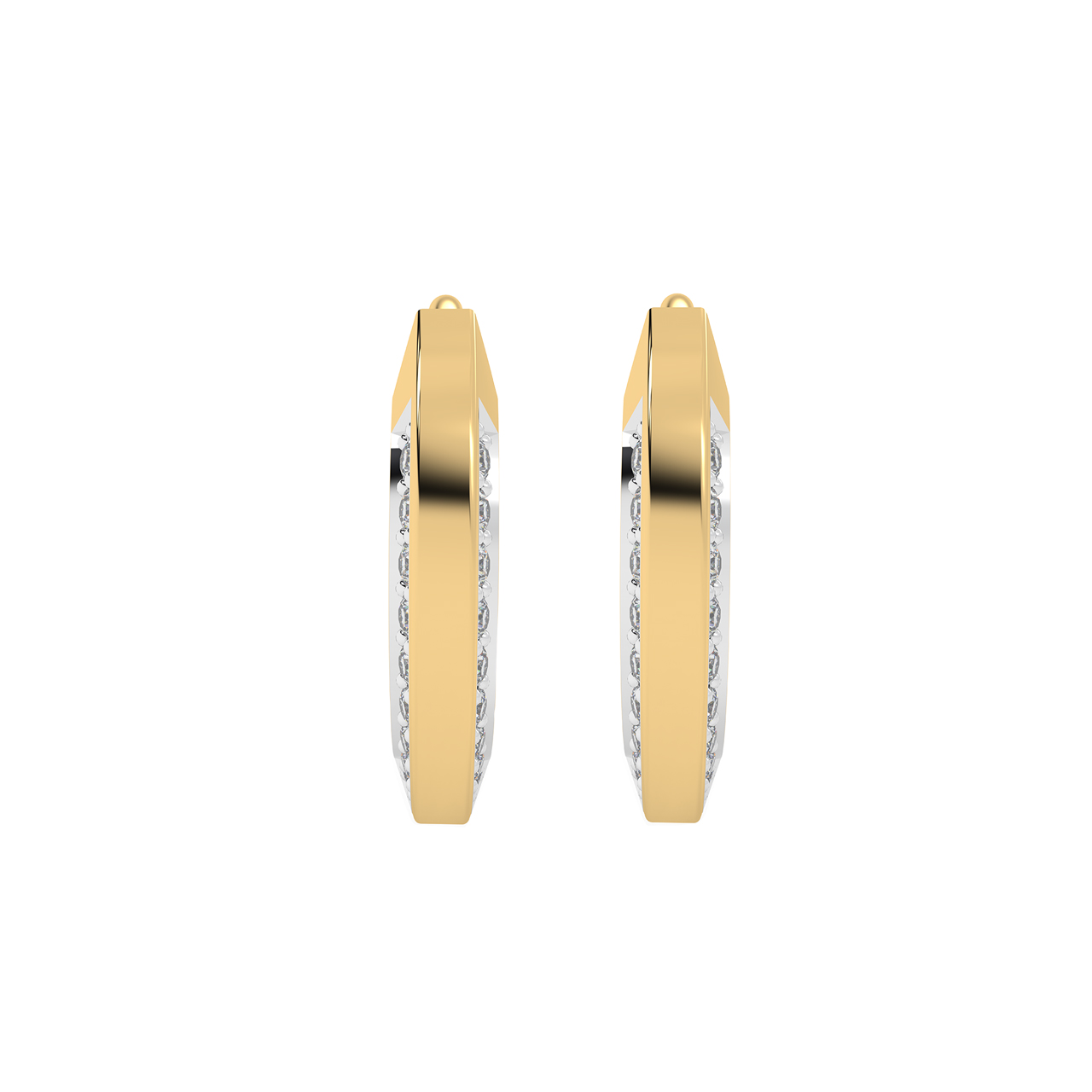 Gold Linear Diamond Bali Earrings