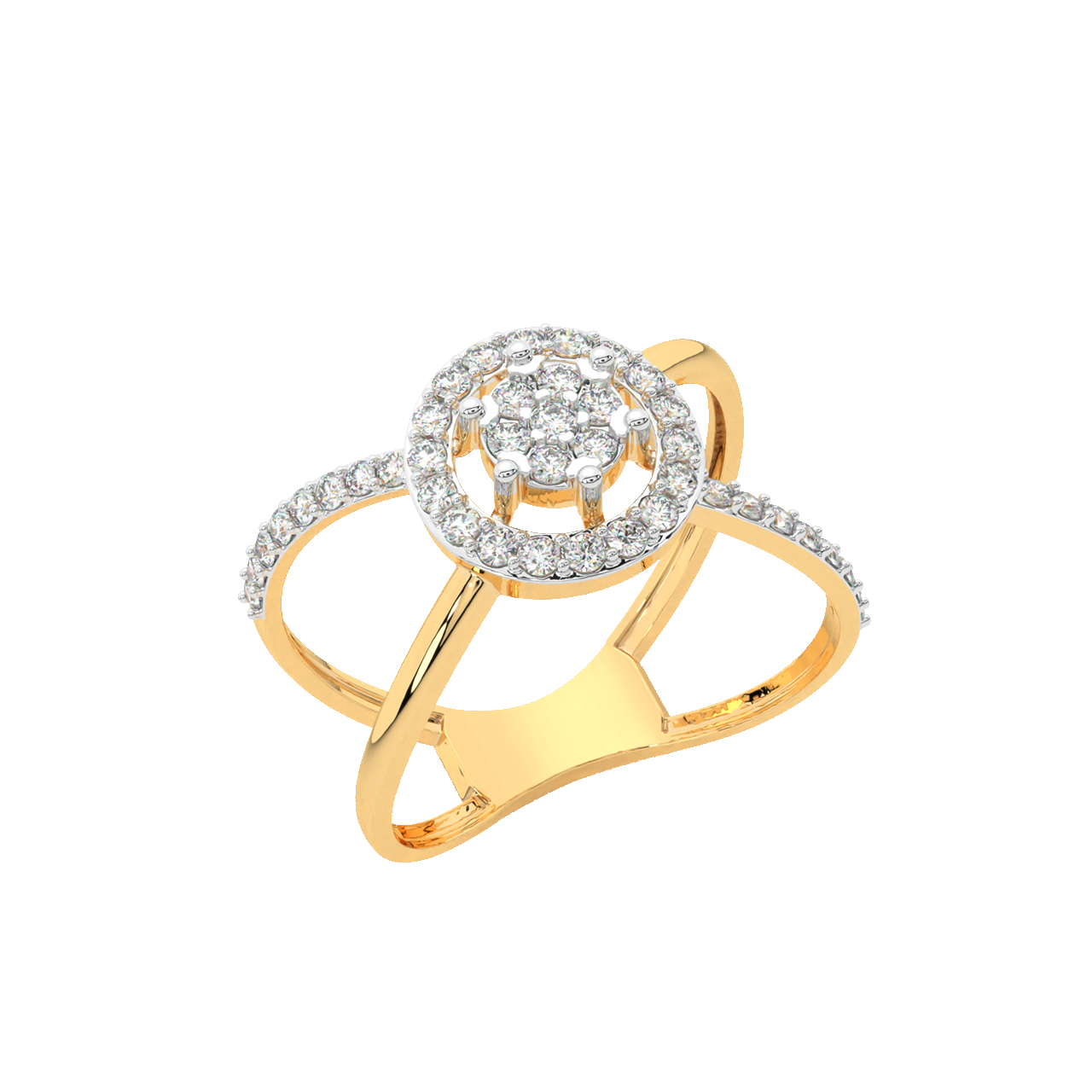 Buy Round Gold and Diamond Ring Online | ORRA