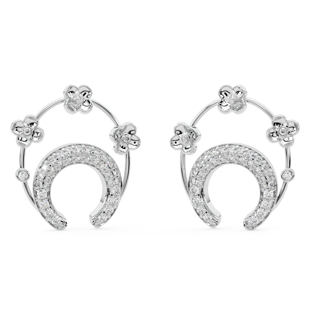 The Half Wreath Diamond Stud Earrings