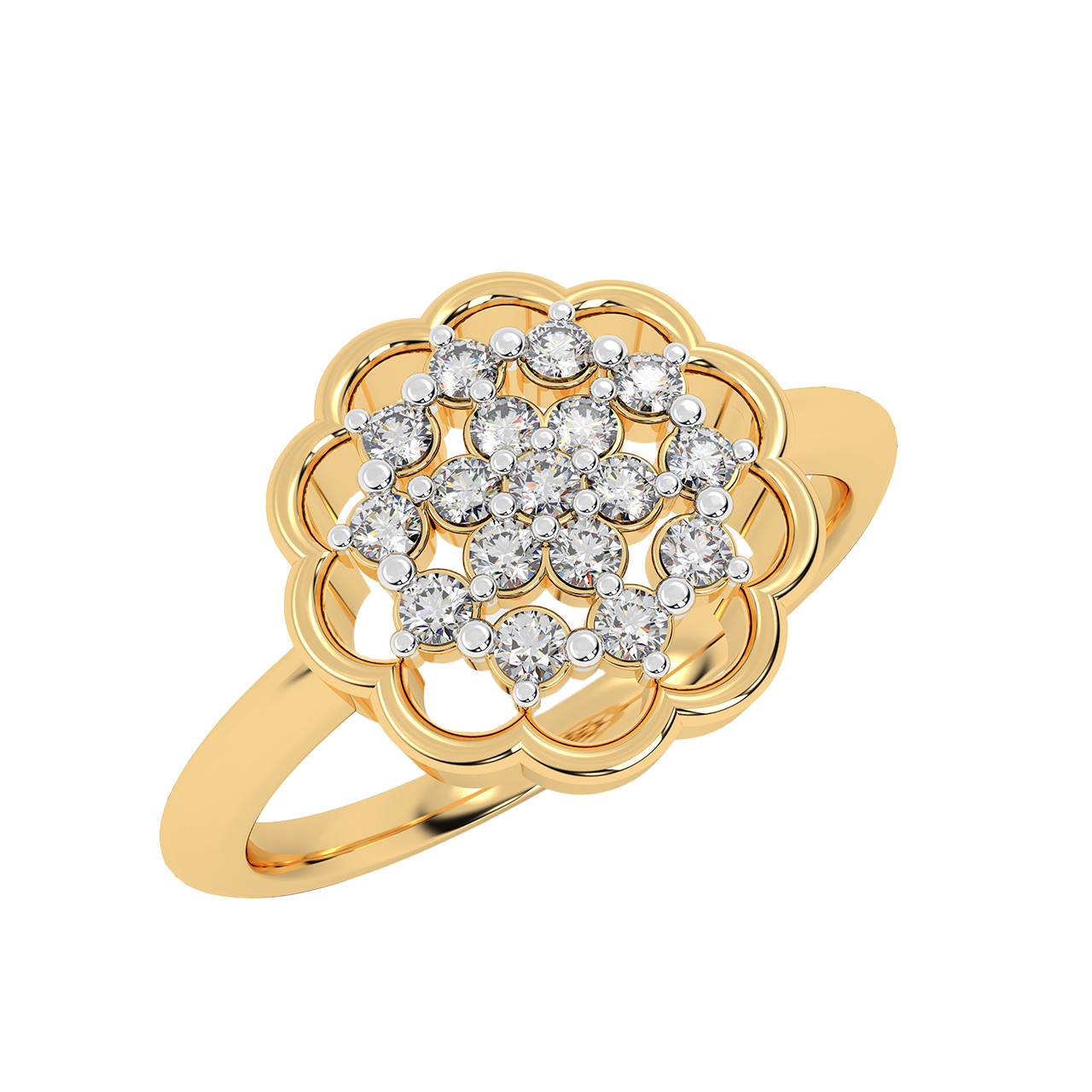 Floral Love Gold & Diamond Rings