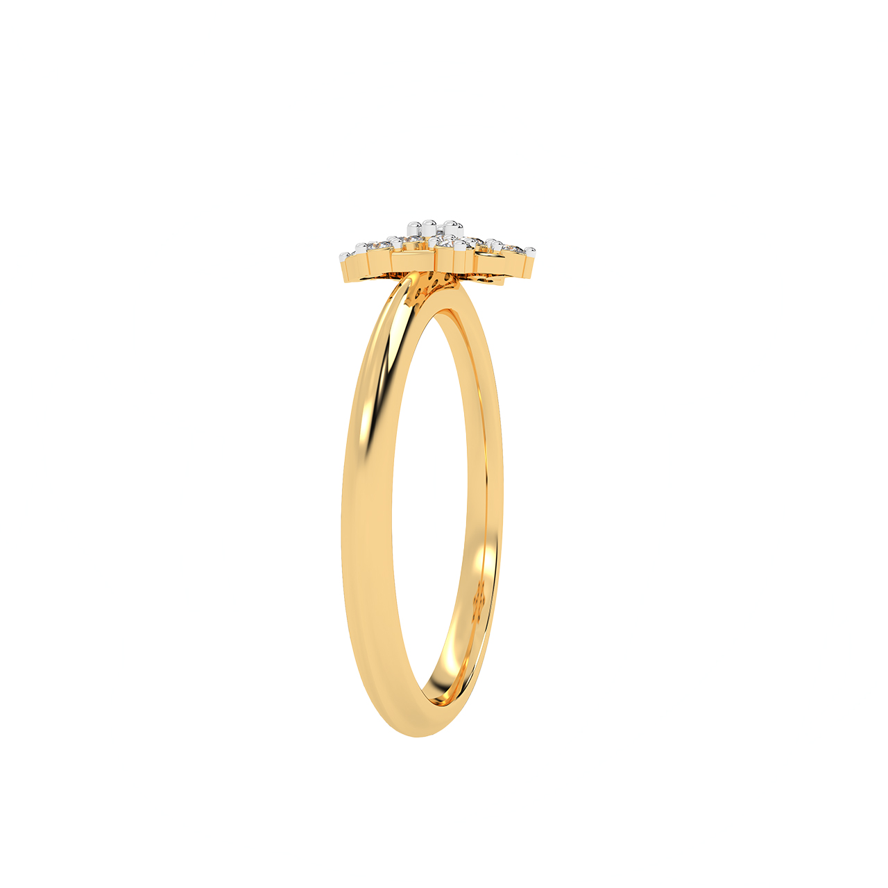 High In Flower Gold Design Ring