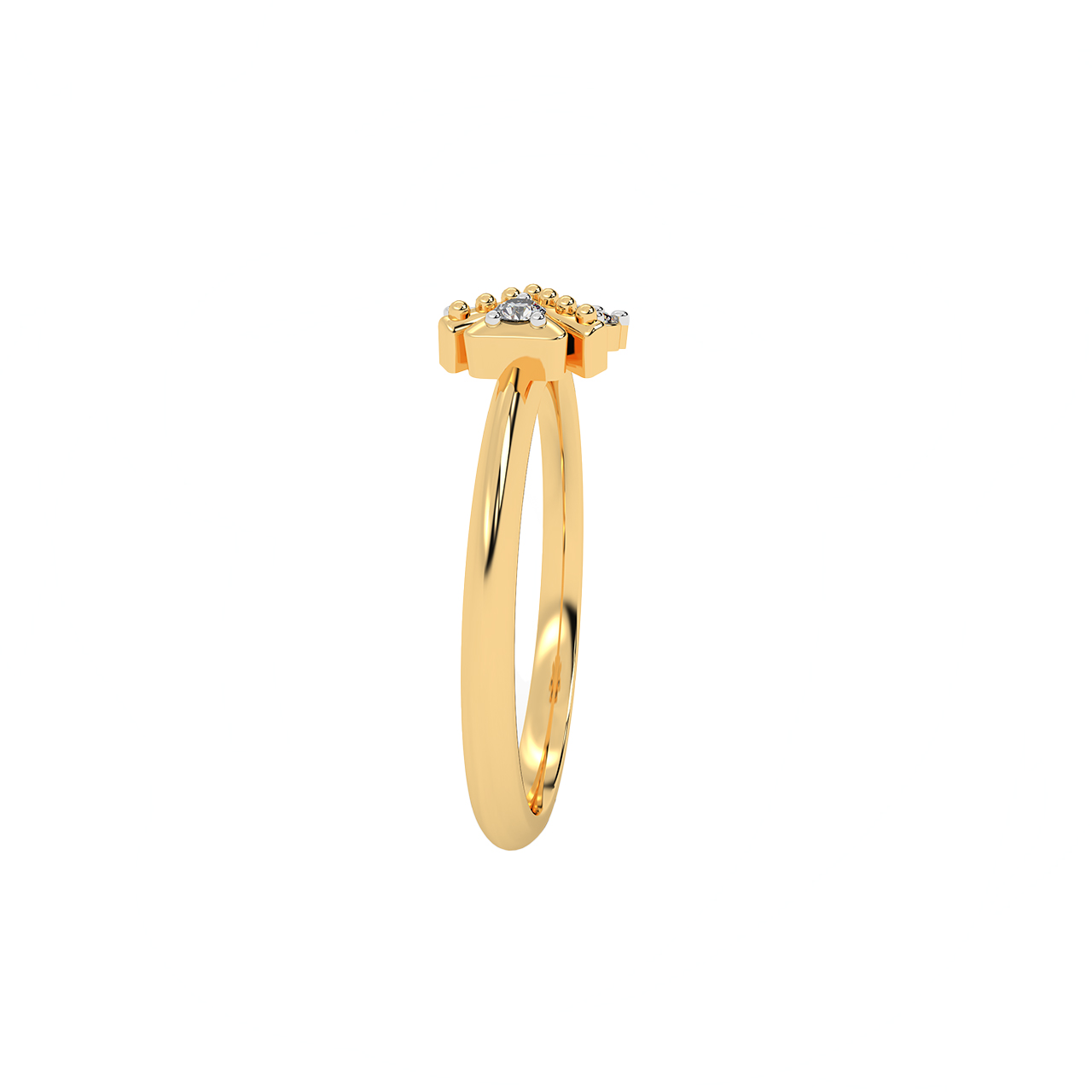 Gold Direction Ring In Diamond