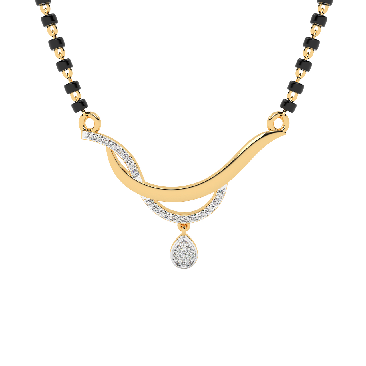 Stylish Diamond Mangalsutra In Gold