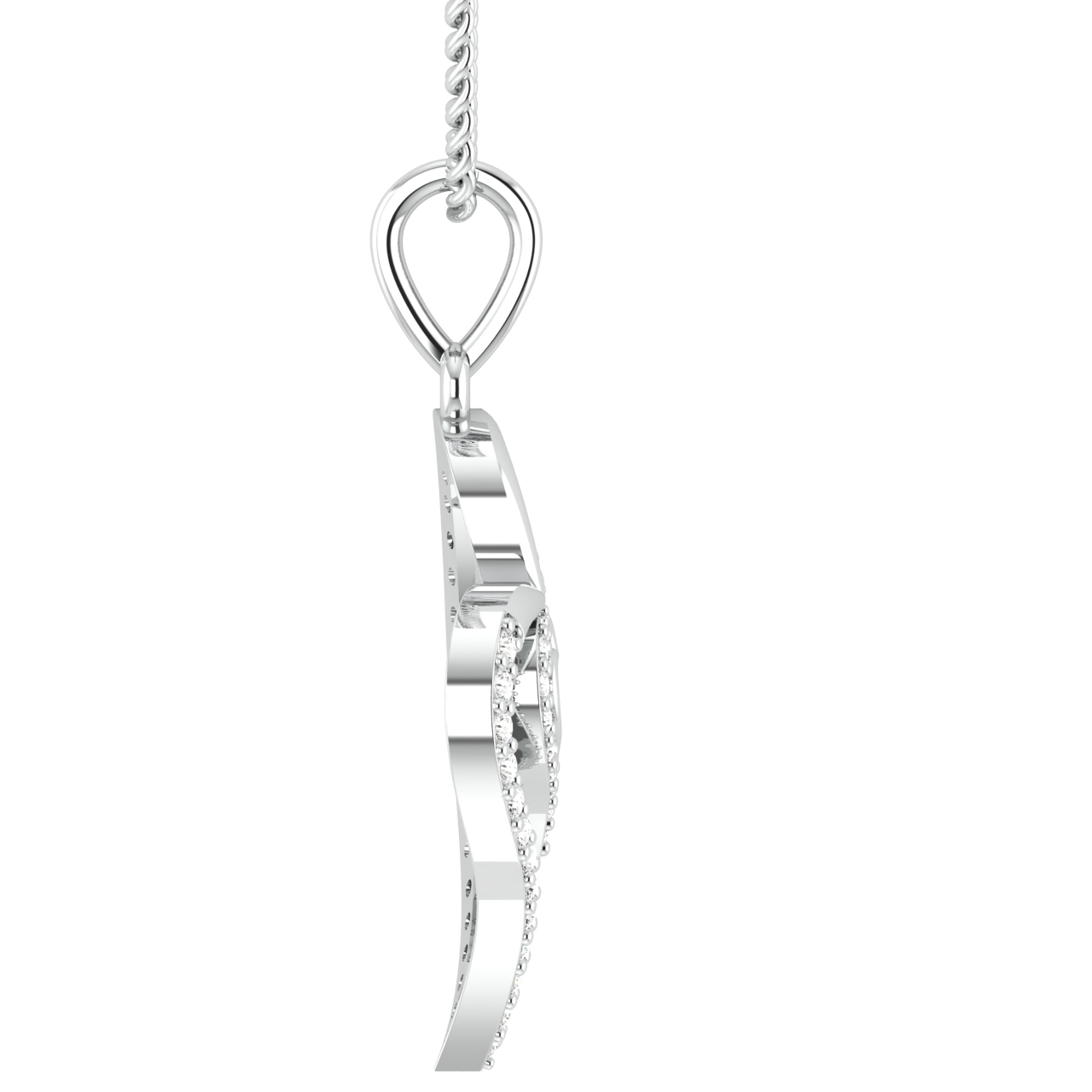 Triple Layer Heart Design Diamond Pendant