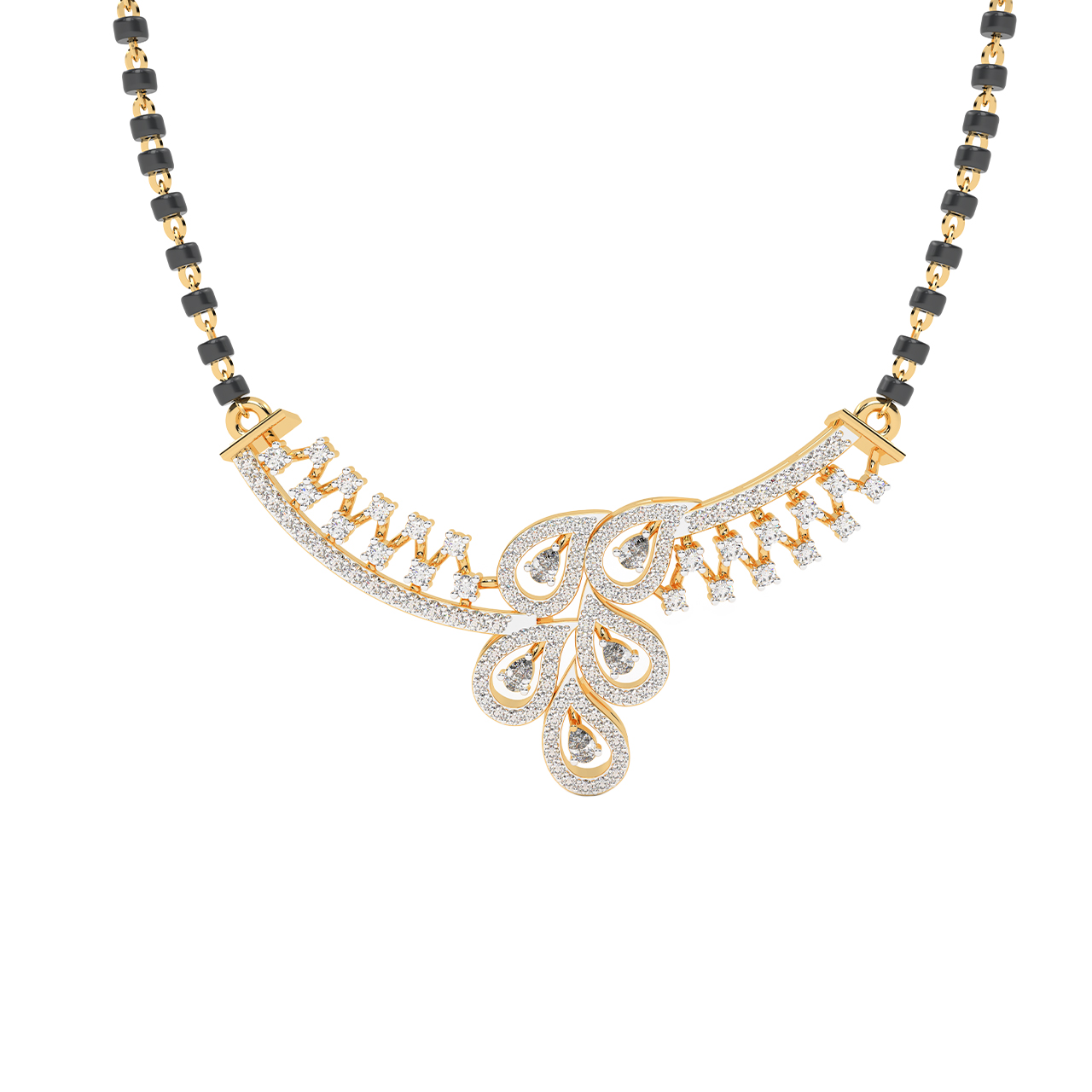 Simple Designer Diamond Mangalsutra With Chain