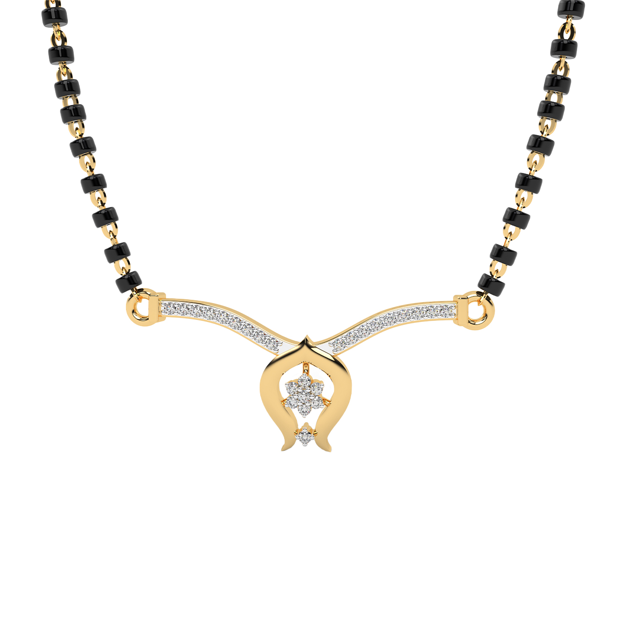 Inverted Flower Diamond Mangalsutra