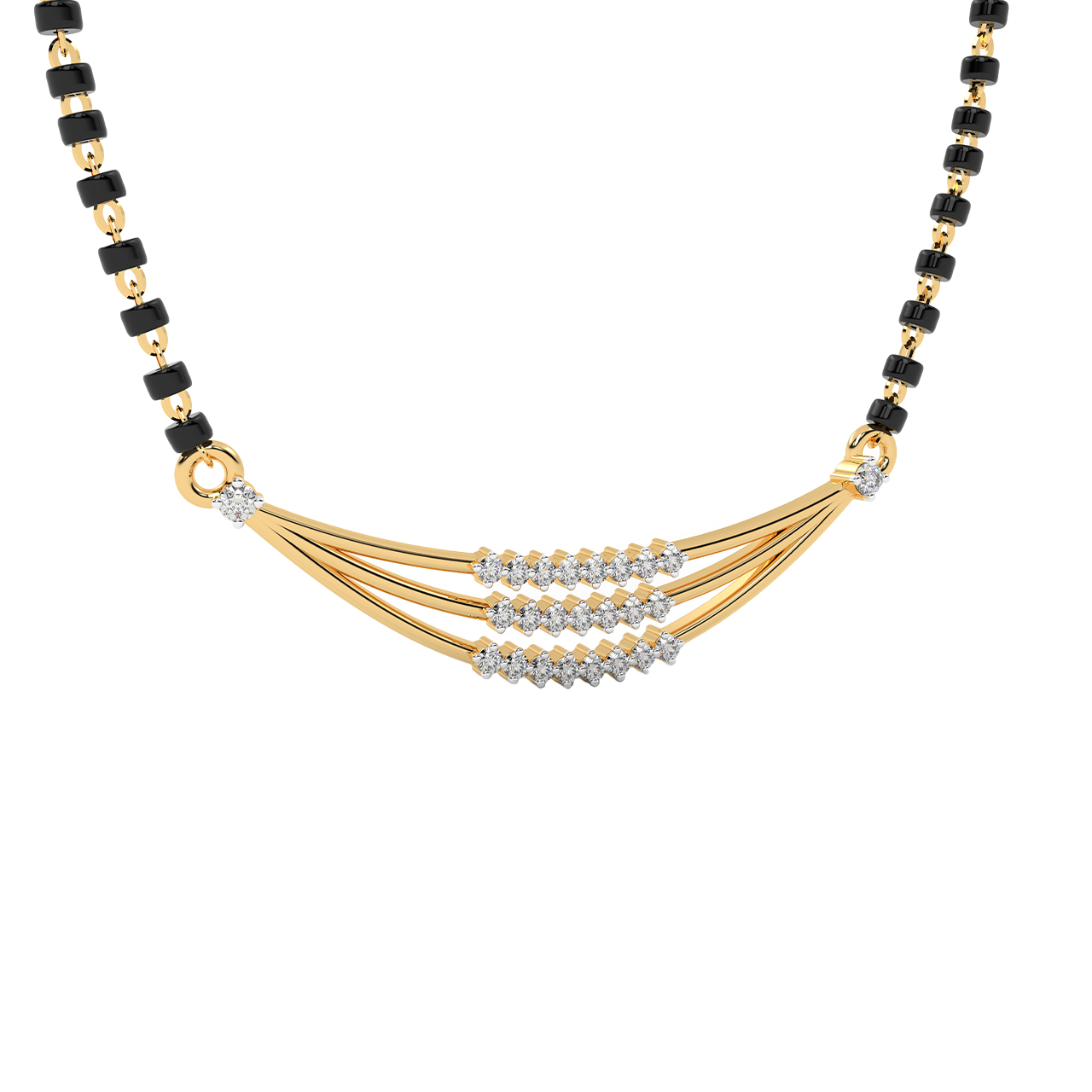 Three Layer Design Diamond Mangalsutra