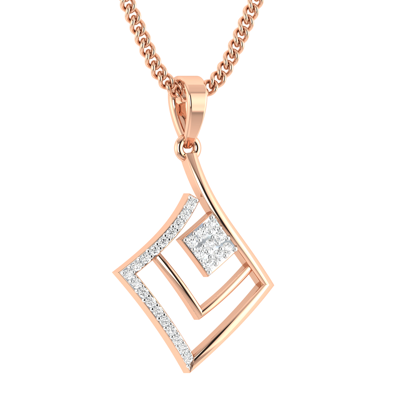 Gold Diamond Shape Design Pendant