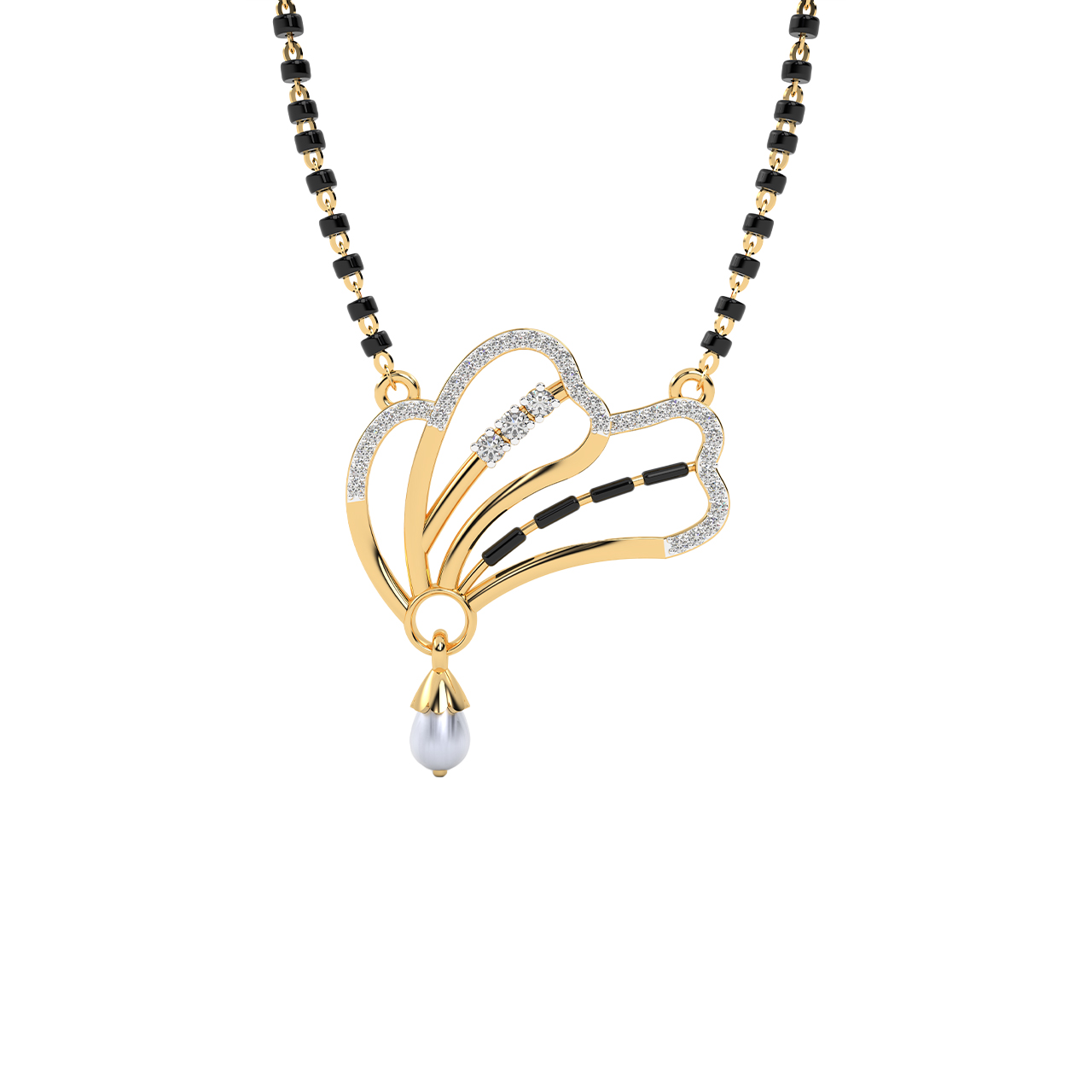 Pearl Design Diamond Mangalsutra With Chain