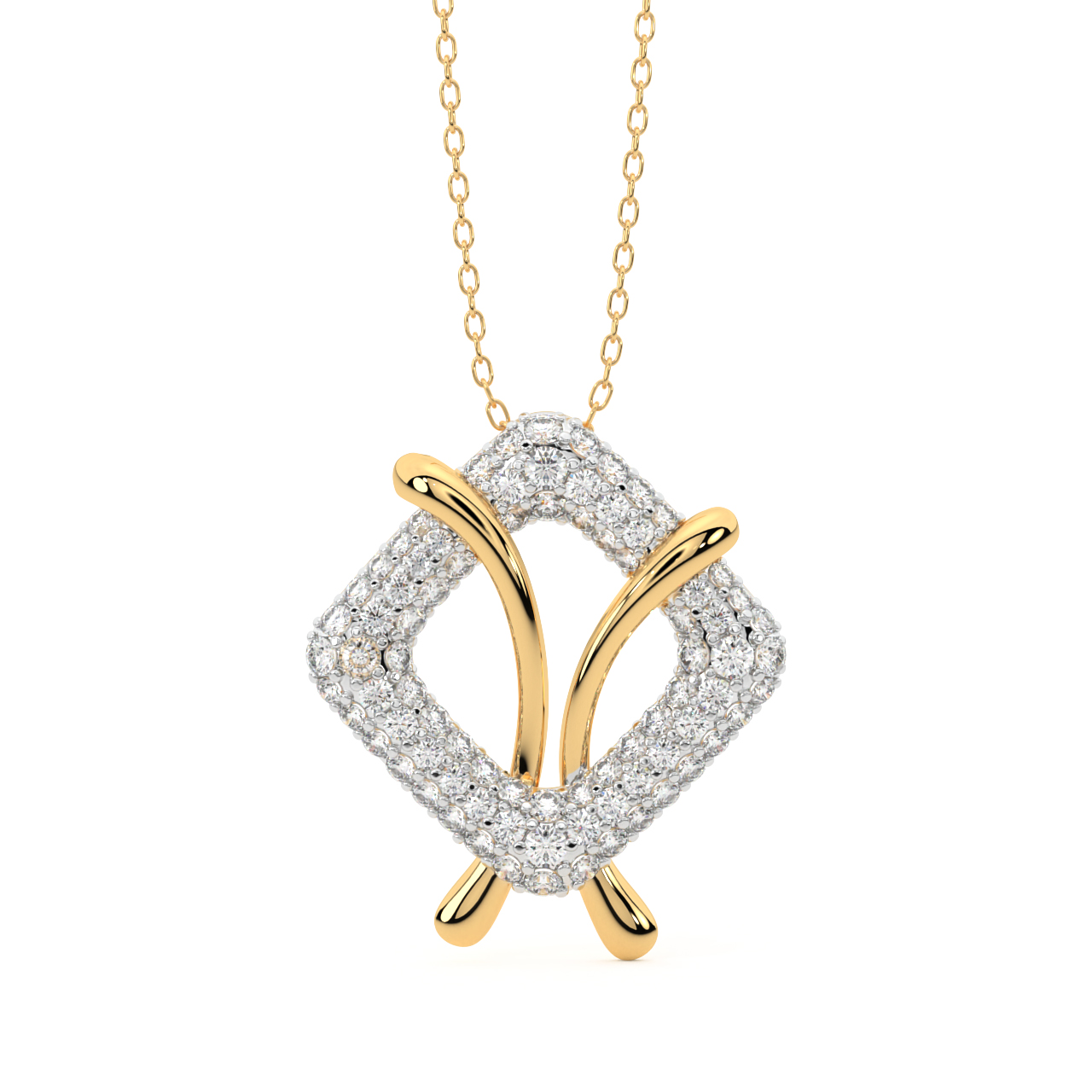 Gold Lean Layers Diamond Pendant