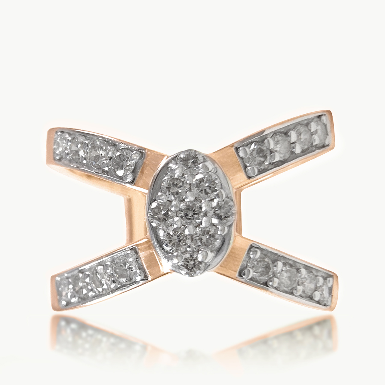 Avan Designer Cross Band Diamond Ring