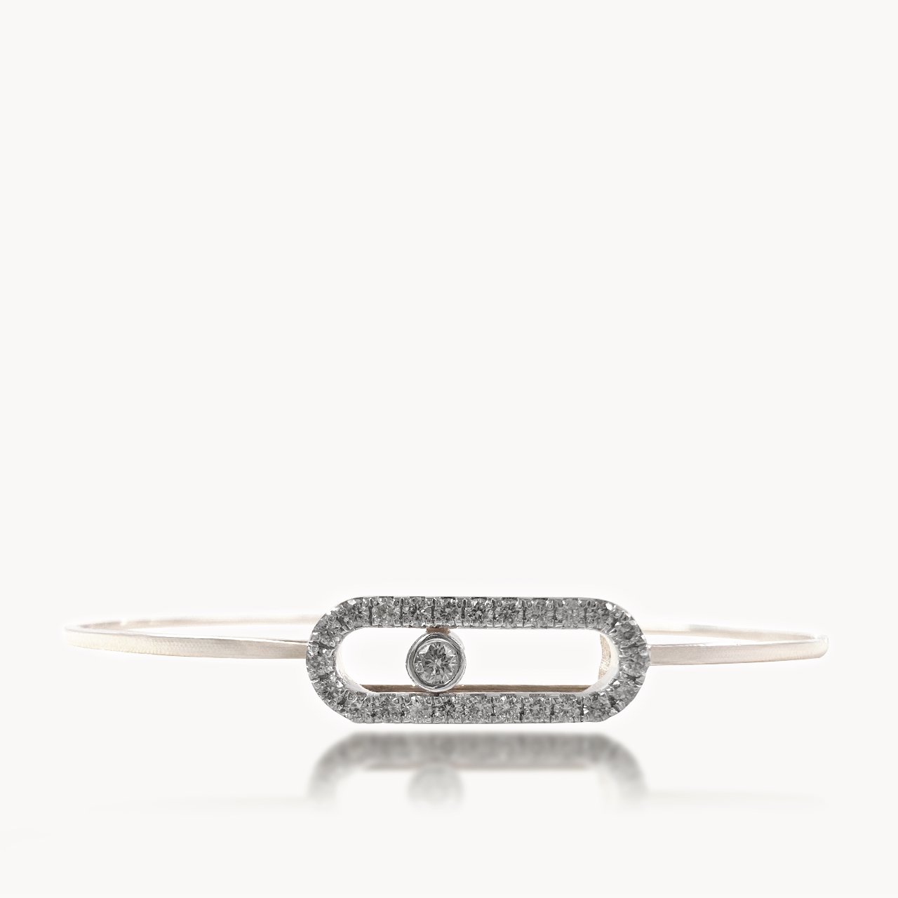 Hexagon Design Diamond Oval Bracelet