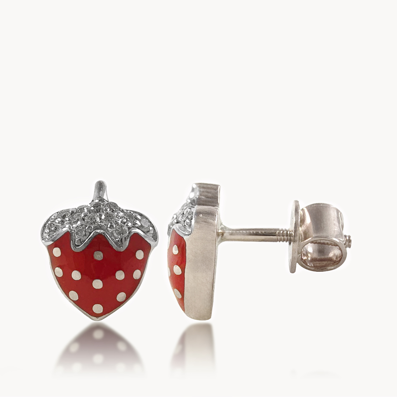 Strawberry Diamond Studs Earrings