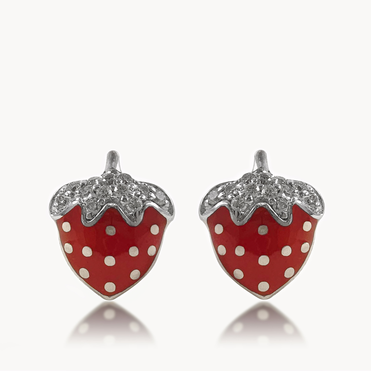 Strawberry Diamond Studs Earrings
