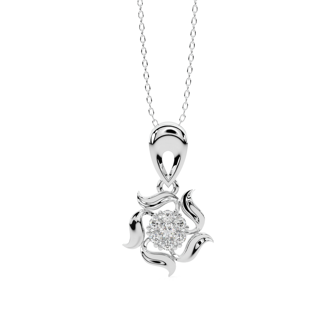 Flower Design Diamond Pendant