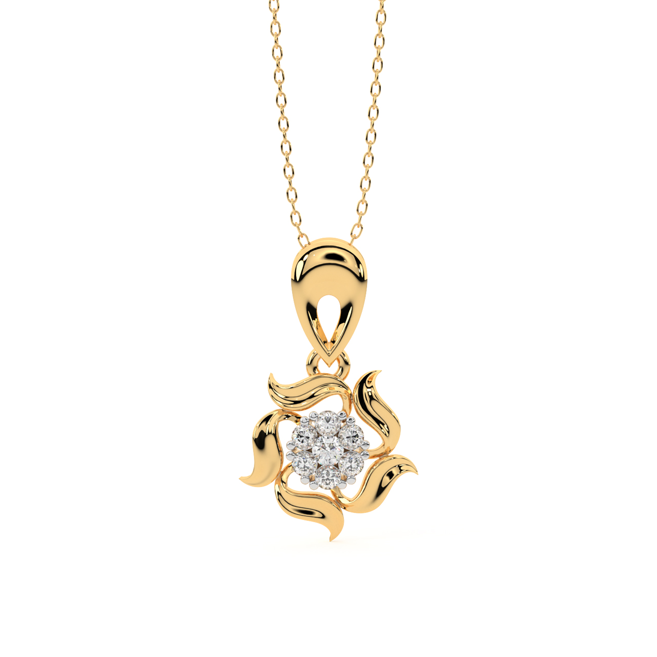 Flower Design Diamond Pendant