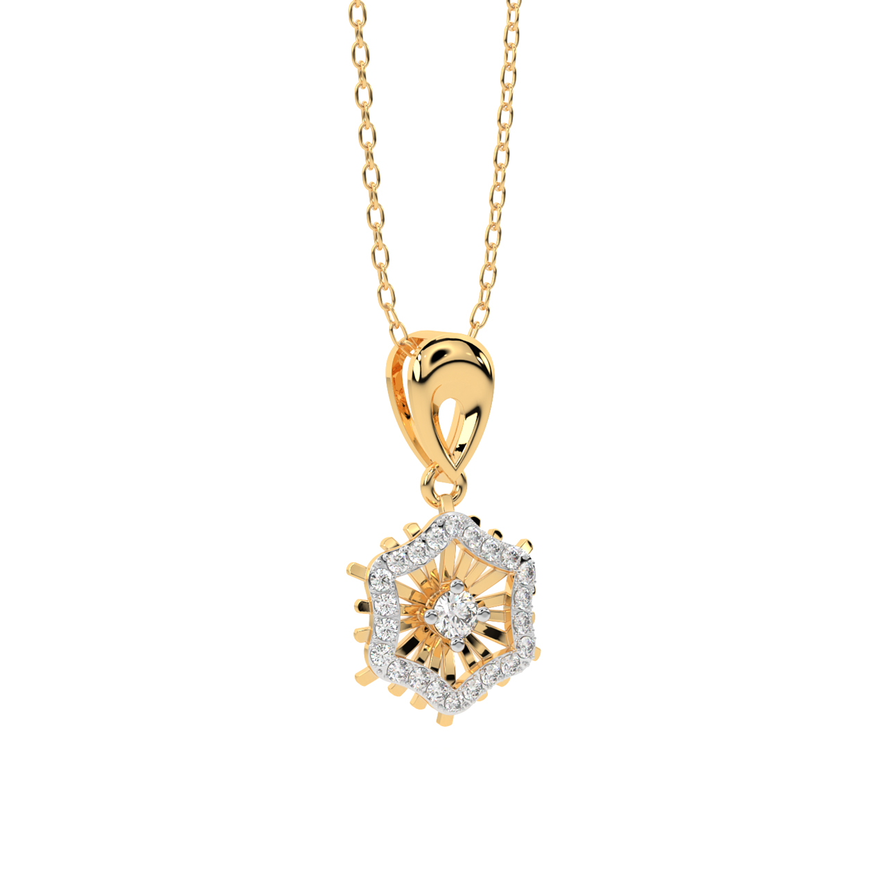 Hexagon Snowflake Pendant Diamond