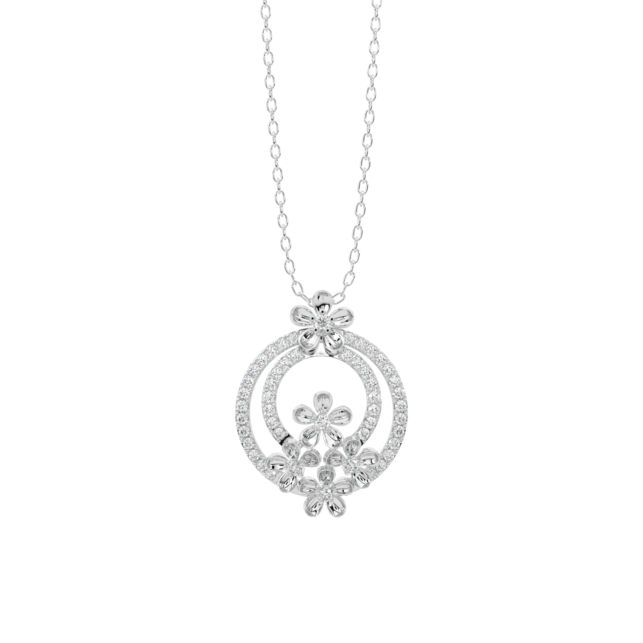 Charming Flower Diamond Pendant