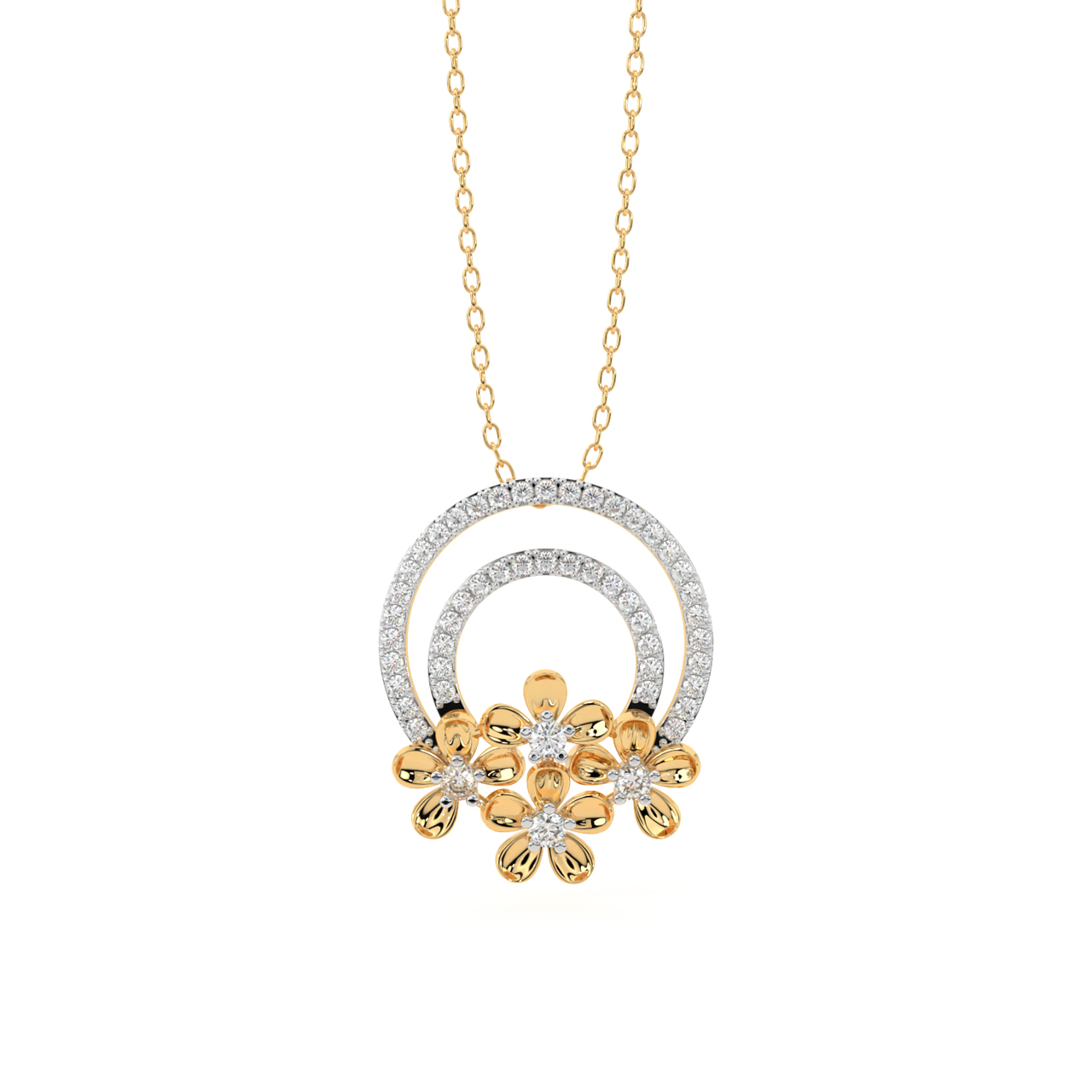 Blooming Flower Diamond Pendant