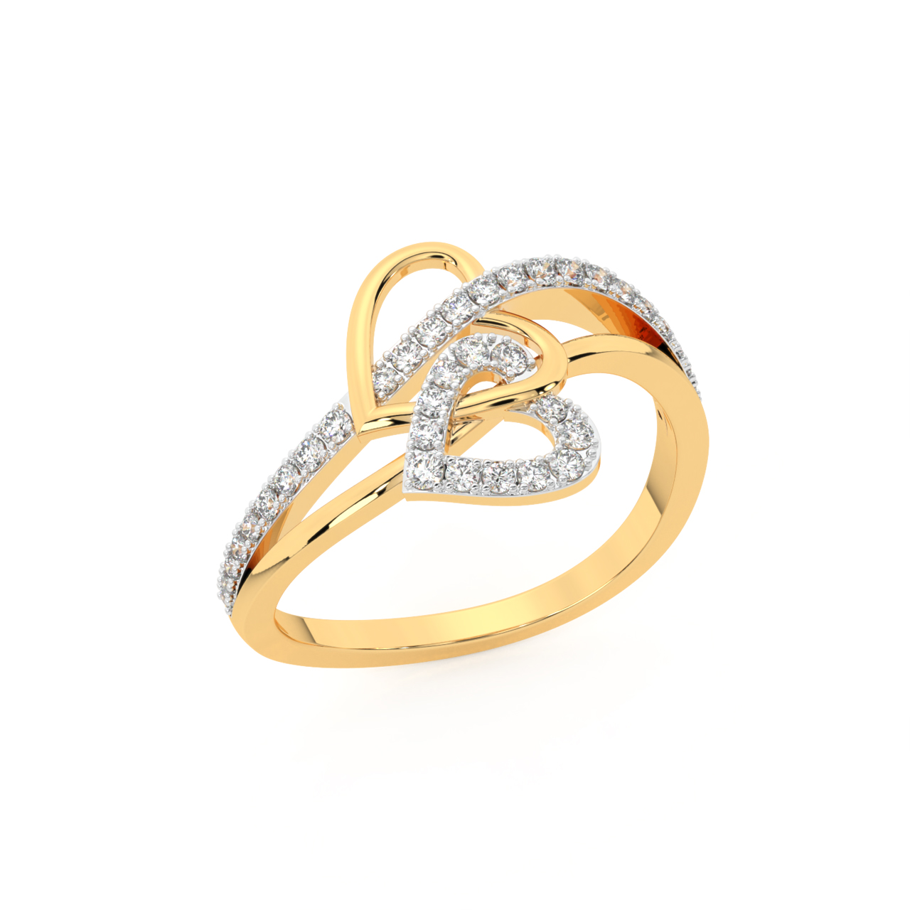 1 Gram Gold Plated Heart Shape With Diamond Designer Ring For Ladies – Soni  Fashion®